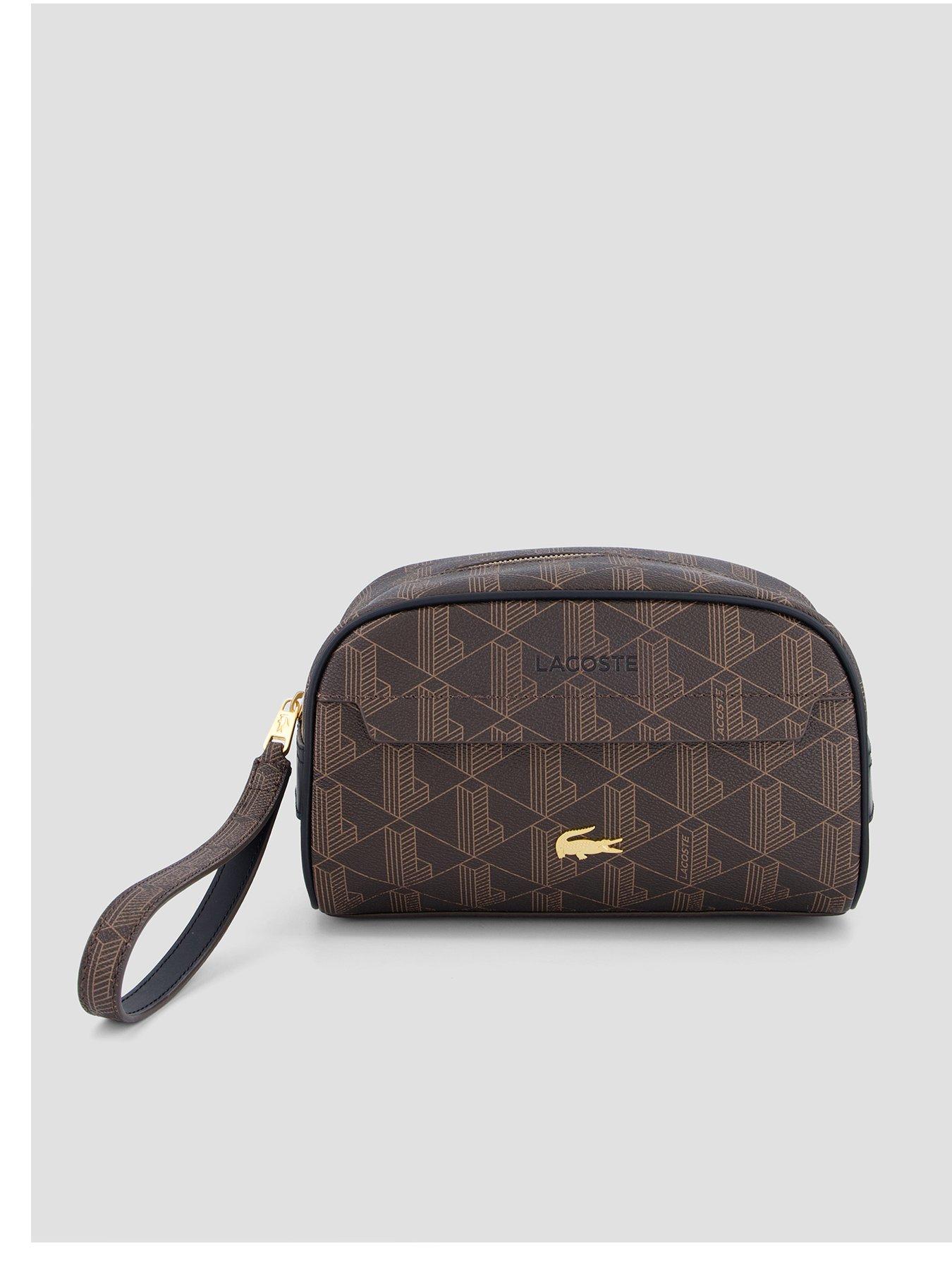 Lacoste Monogram Wash Bag - Brown