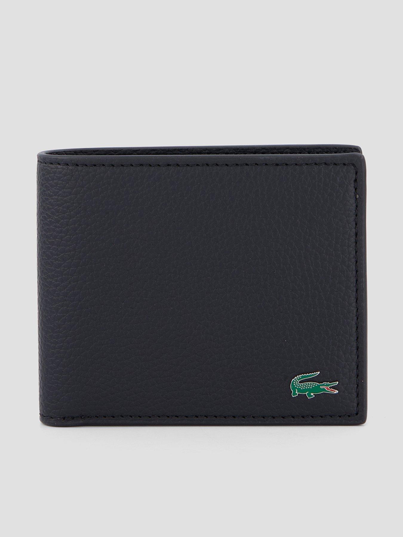 Image 1 of 4 of Lacoste Croc Leather Bifold Wallet - Black