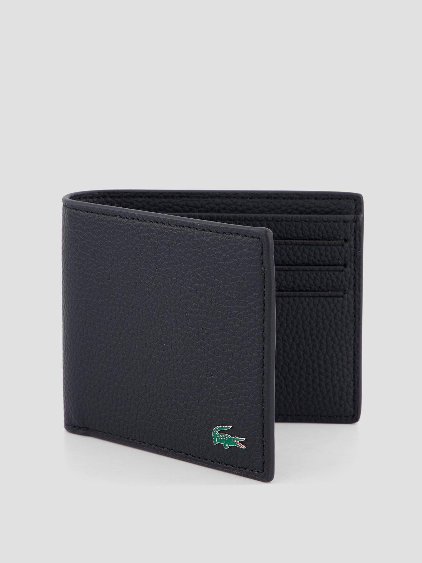 Image 2 of 4 of Lacoste Croc Leather Bifold Wallet - Black