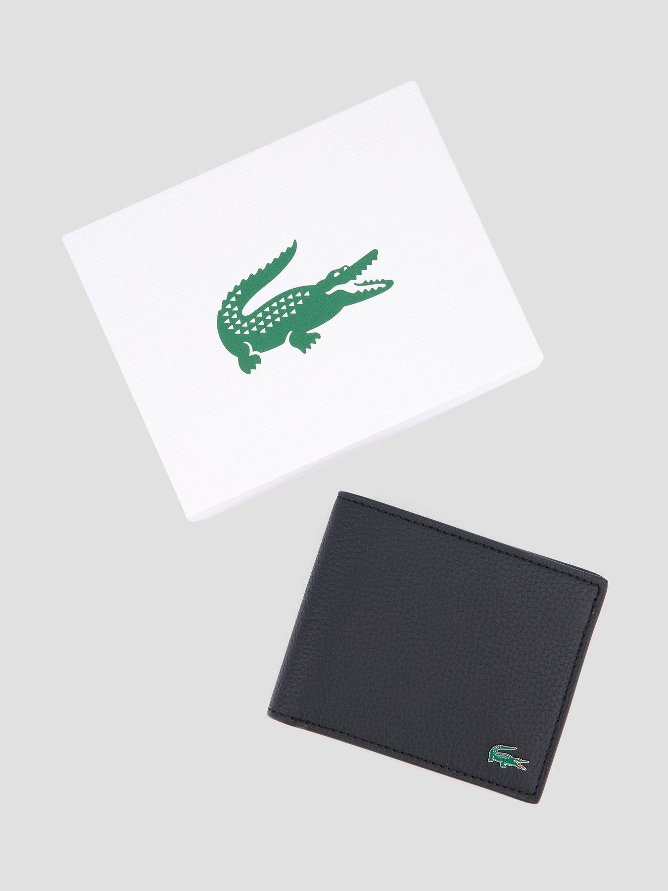 Image 4 of 4 of Lacoste Croc Leather Bifold Wallet - Black