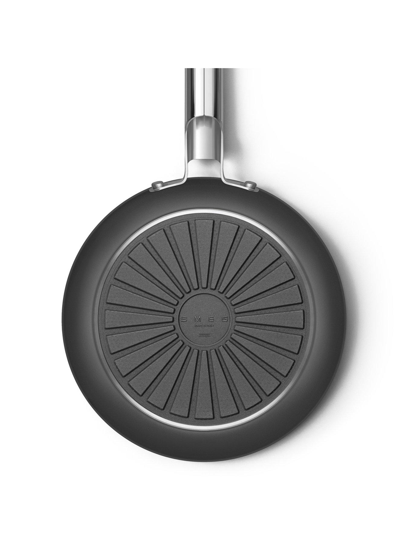 Smeg 24cm Retro Frying Pan, Oven Safe, Aluminium, Black | Very