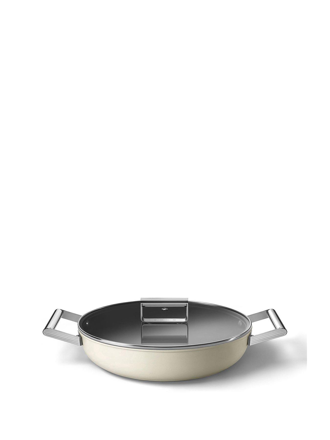 Image 2 of 5 of Smeg Retro Deep Pan with Lid, Oven Safe, Aluminium, Cream