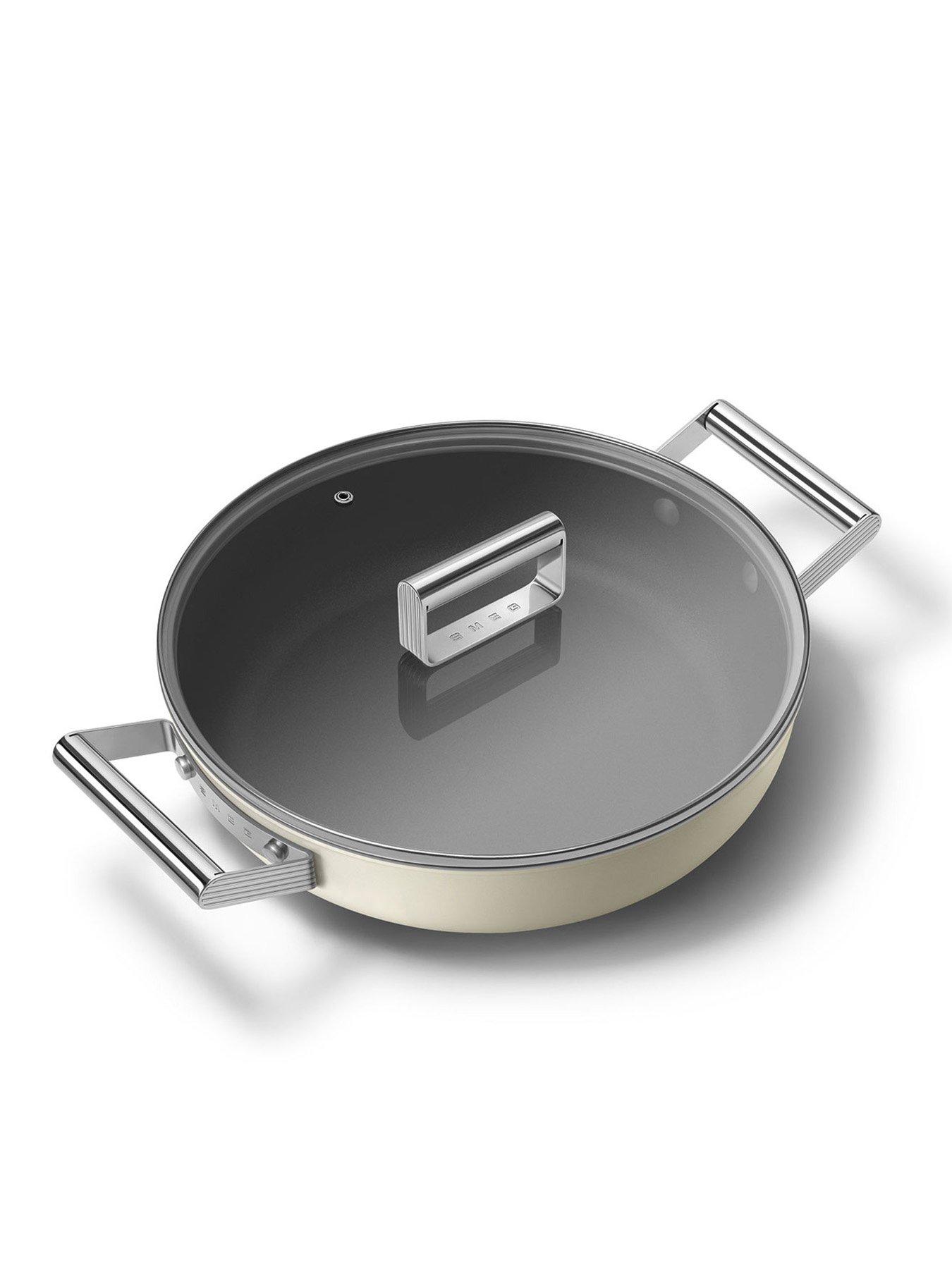 Image 4 of 5 of Smeg Retro Deep Pan with Lid, Oven Safe, Aluminium, Cream
