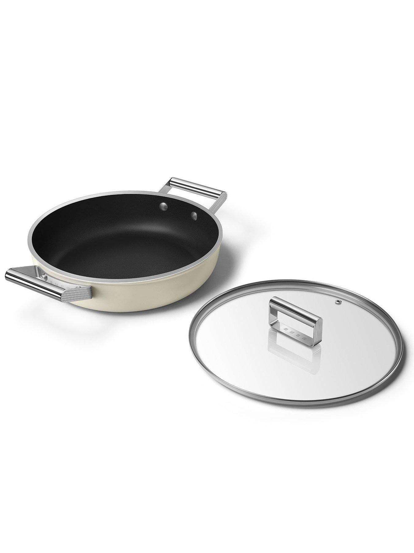 Image 5 of 5 of Smeg Retro Deep Pan with Lid, Oven Safe, Aluminium, Cream