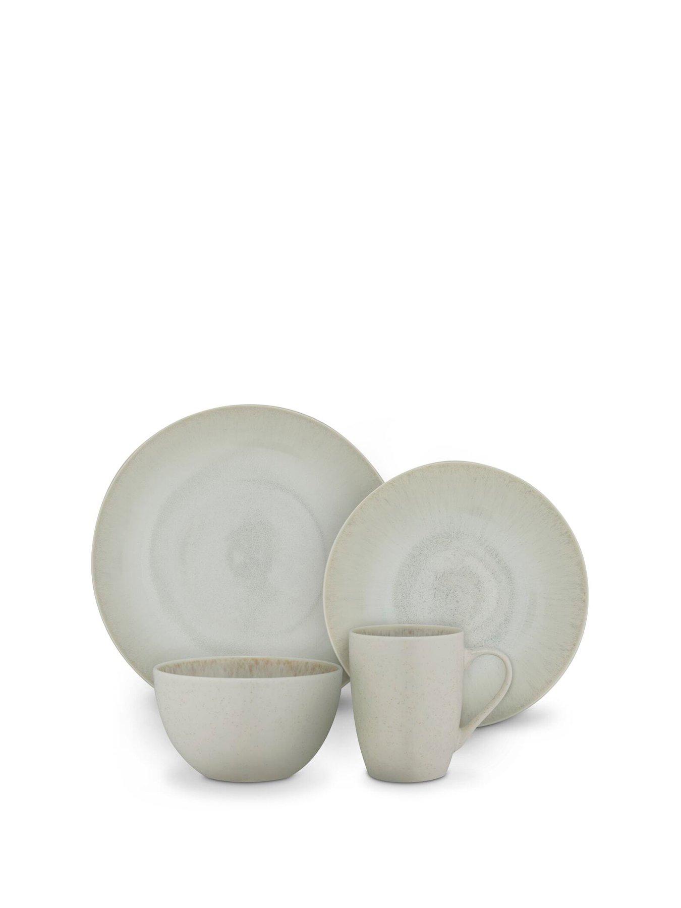 Image 2 of 8 of Barbary & Oak 16 Piece Dinner Set with Reactive Glaze Finish, Seashell