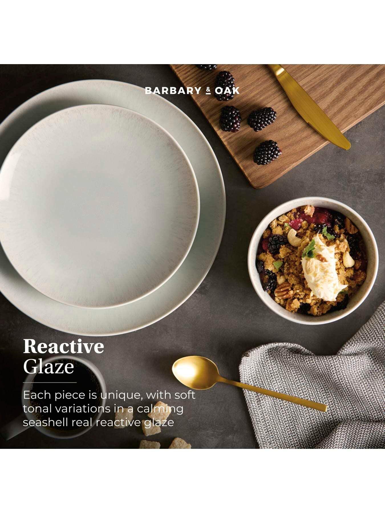 Image 4 of 8 of Barbary & Oak 16 Piece Dinner Set with Reactive Glaze Finish, Seashell