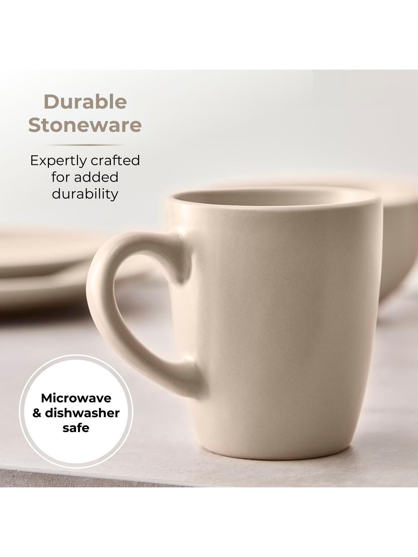 Image 5 of 8 of Tower 16 Piece Dinner Set with Smooth Matte Glaze Finish, Taupe