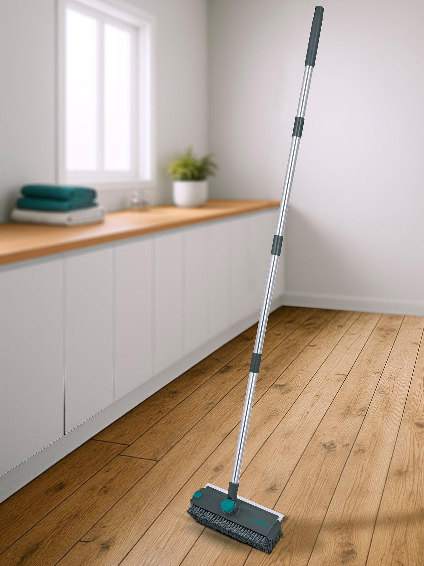 Image 1 of 7 of Tower 2-in-1 Floor Scrubbing Brush with Squeegee, Anthracite &amp; Teal