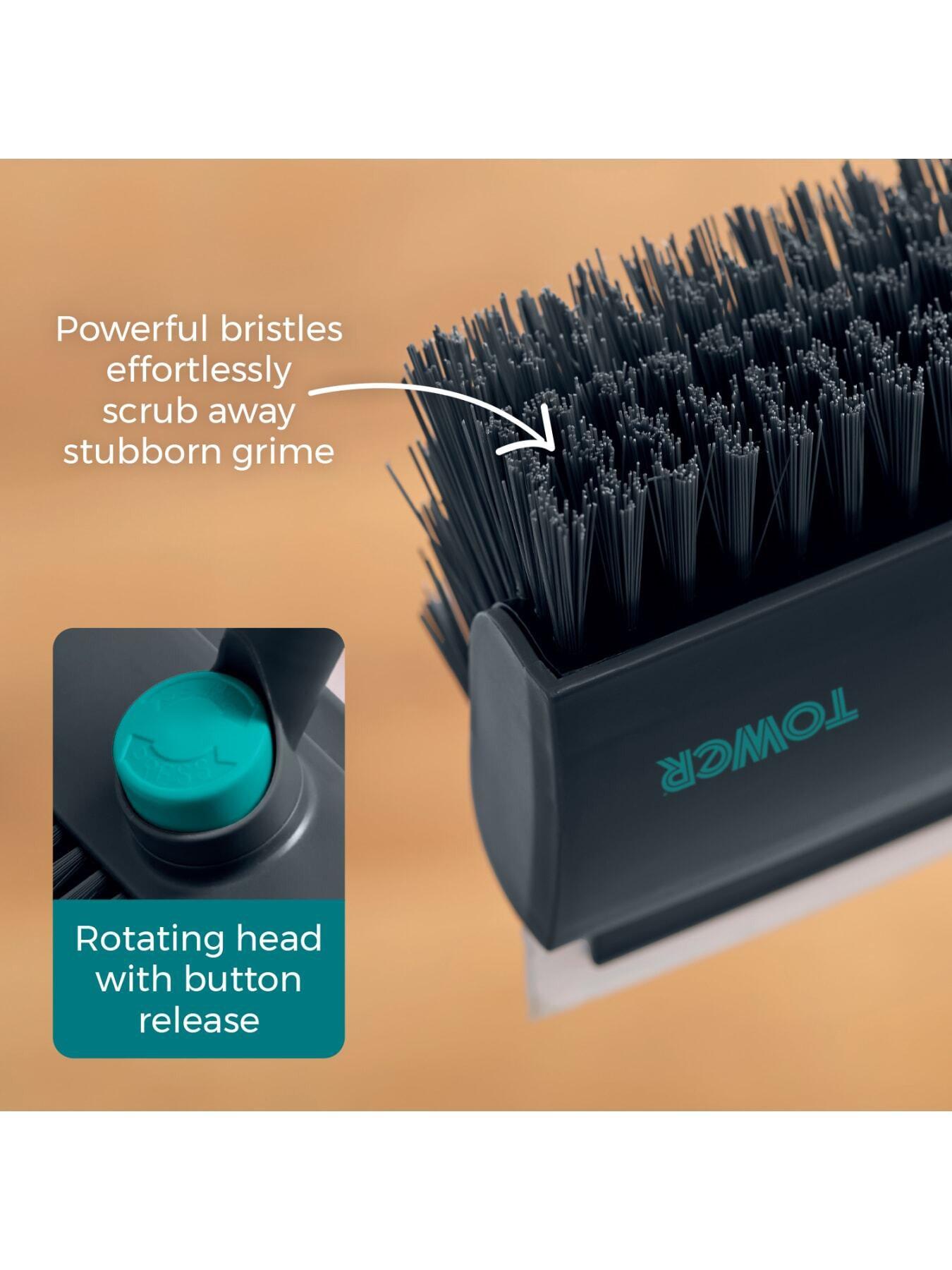 Image 4 of 7 of Tower 2-in-1 Floor Scrubbing Brush with Squeegee, Anthracite &amp; Teal