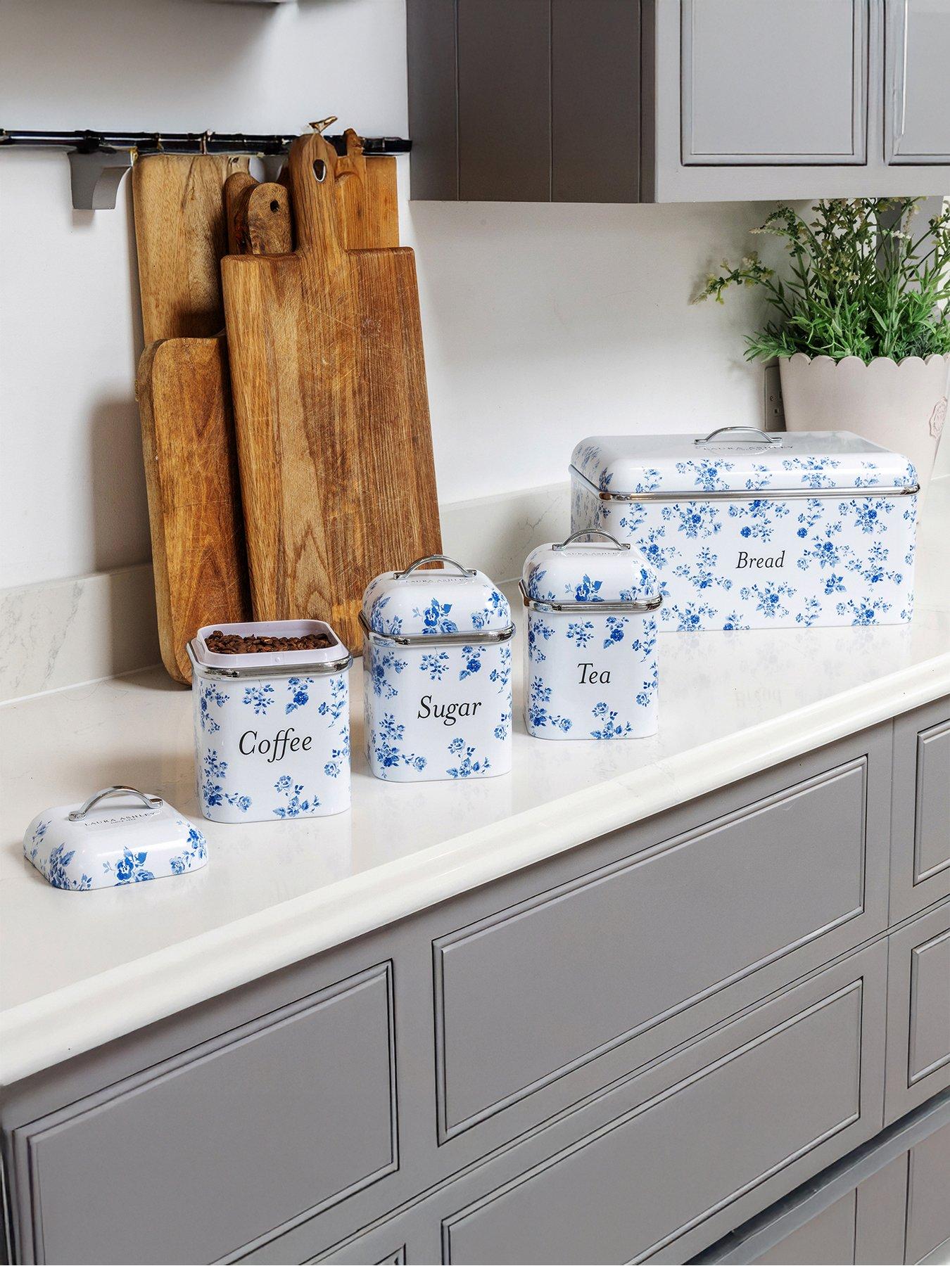 Image 3 of 7 of Laura Ashley Bread Bin and Set of 3 Canisters -&nbsp;China Rose