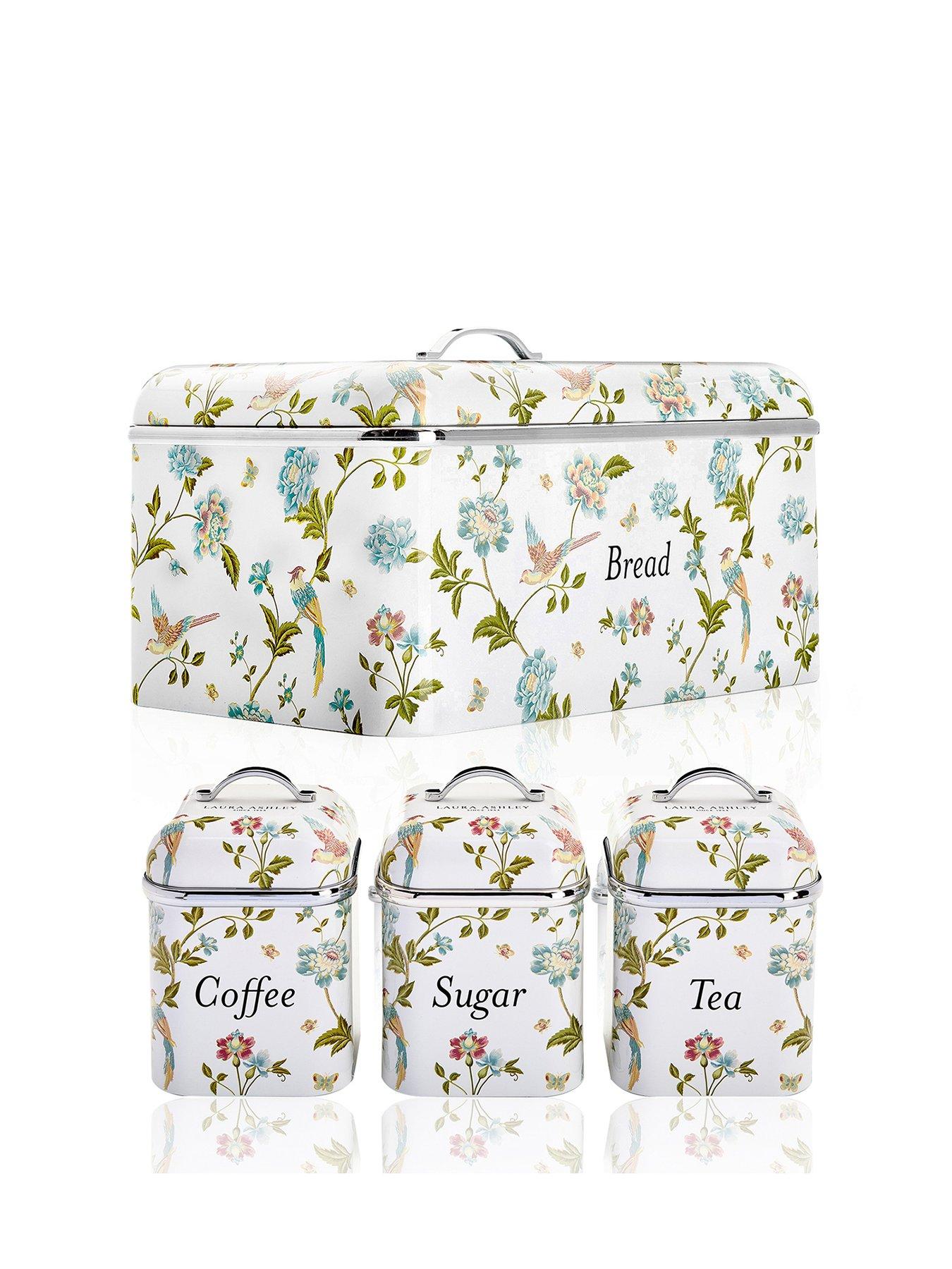 Image 2 of 6 of Laura Ashley Bread Bin and Set of 3 Canisters -&nbsp;Elveden White