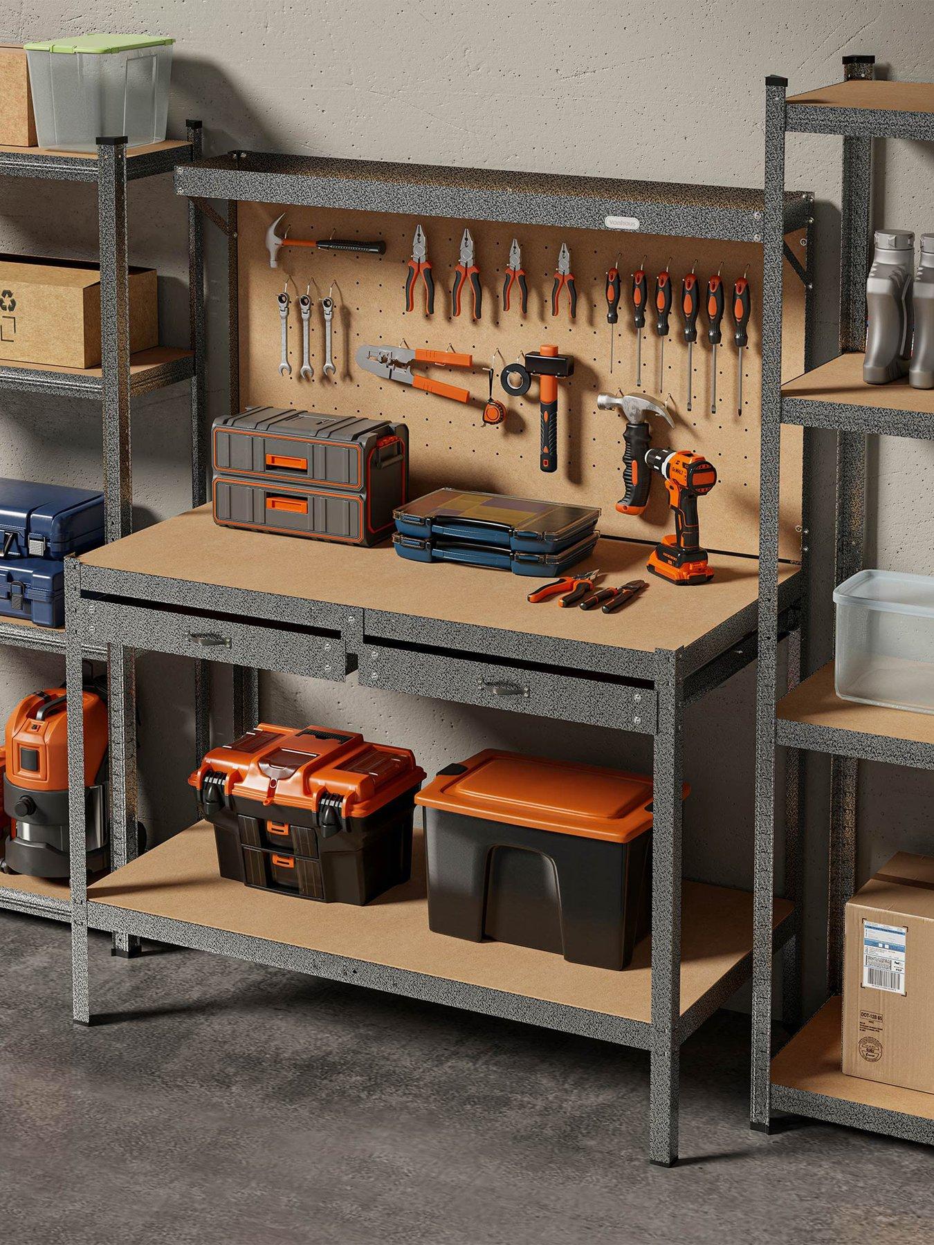 Image 1 of 8 of Vonhaus Workbench with Pegboard