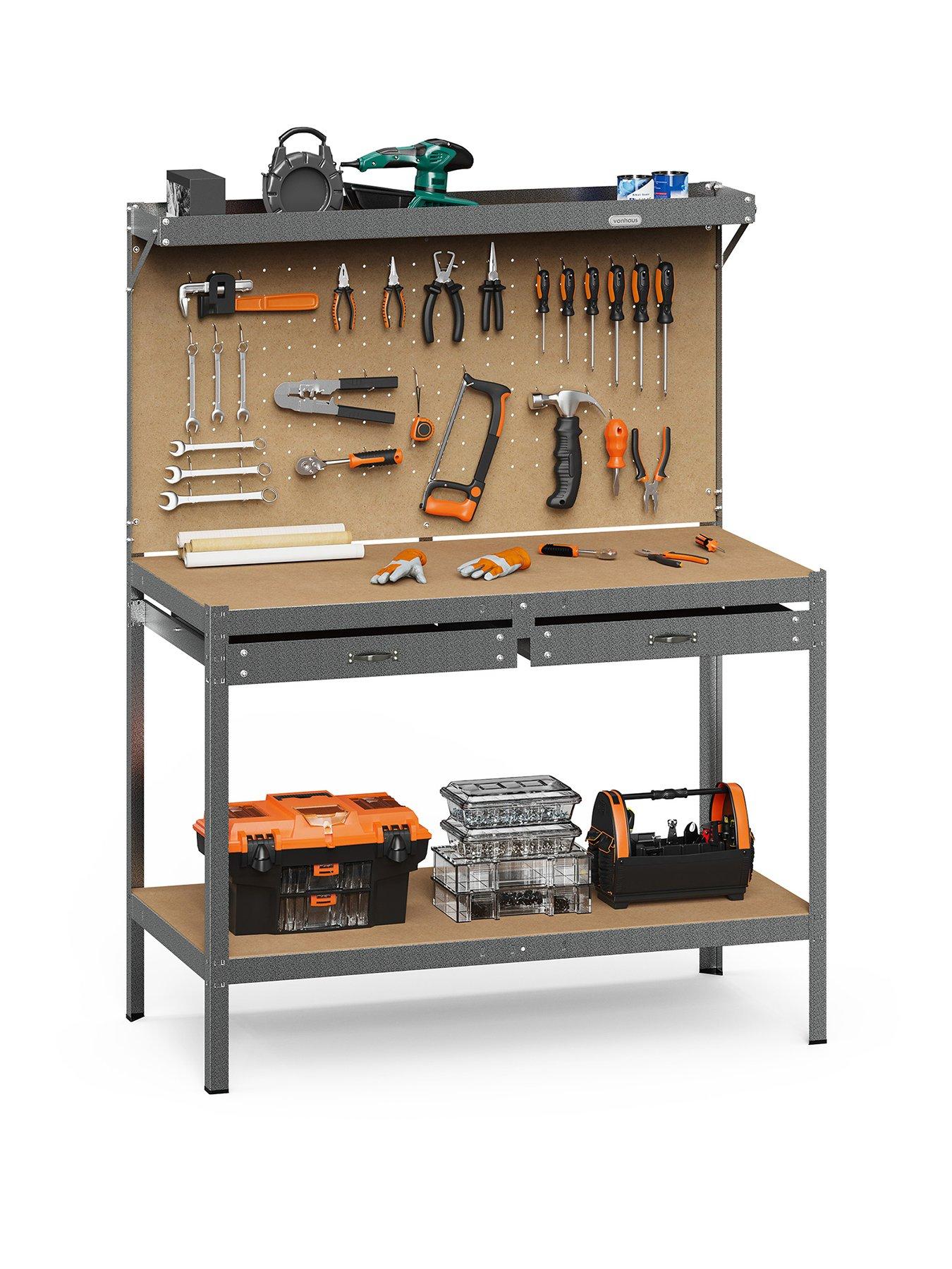 Image 2 of 8 of Vonhaus Workbench with Pegboard