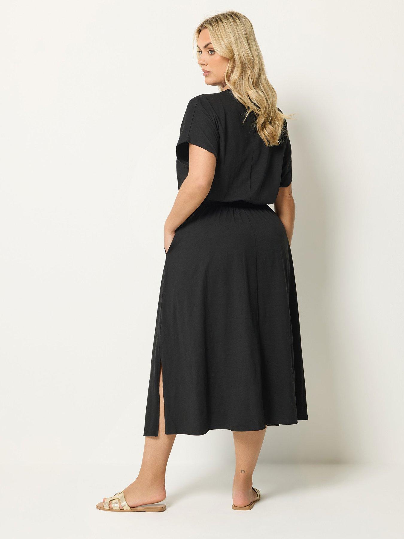 Image 2 of 4 of Yours Curve Elasticated Waist Maxi Dress - Black