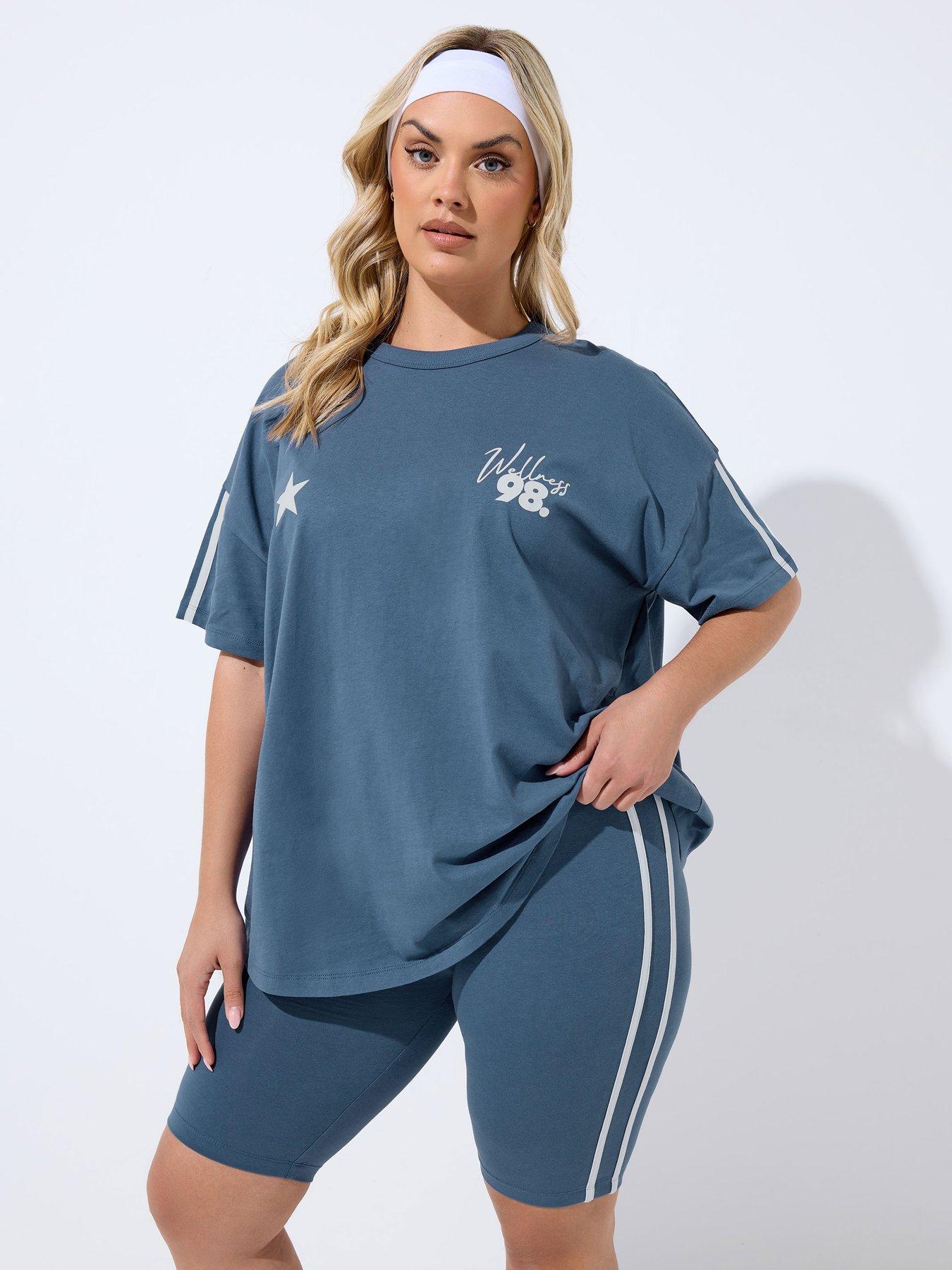 Image 1 of 4 of Yours Curve Active Side Stripe Short - Blue