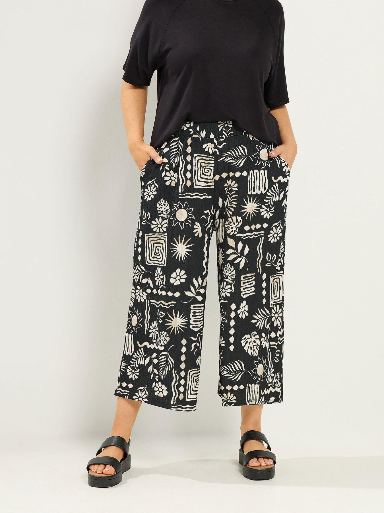 Yours Curve Floral Jersey Midaxi Culotte
