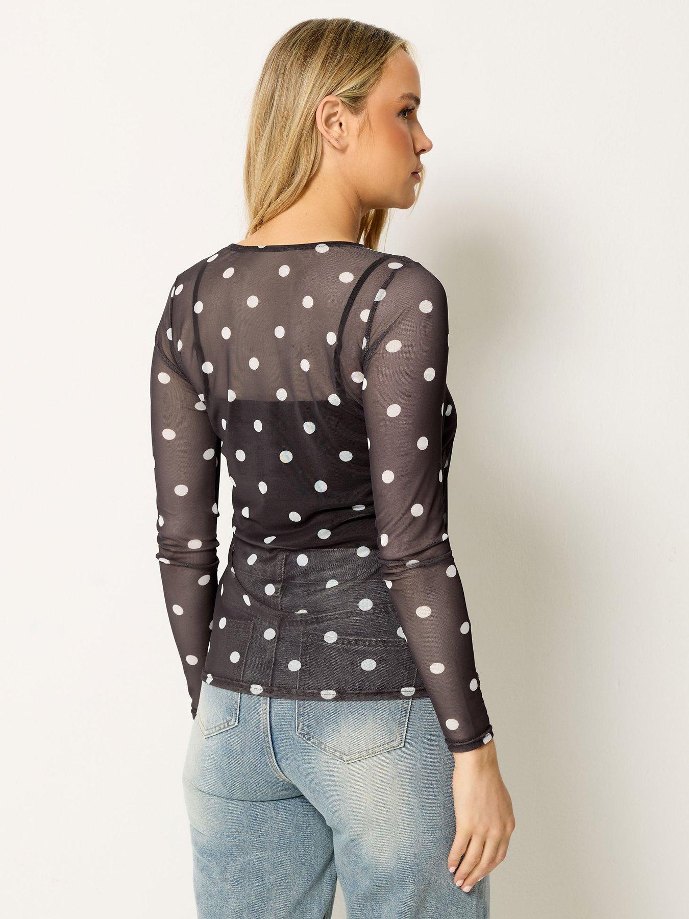 Image 2 of 4 of Long Tall Sally Tall Spot Mesh Top