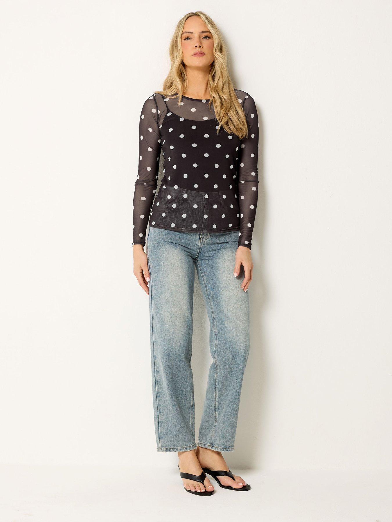 Image 3 of 4 of Long Tall Sally Tall Spot Mesh Top
