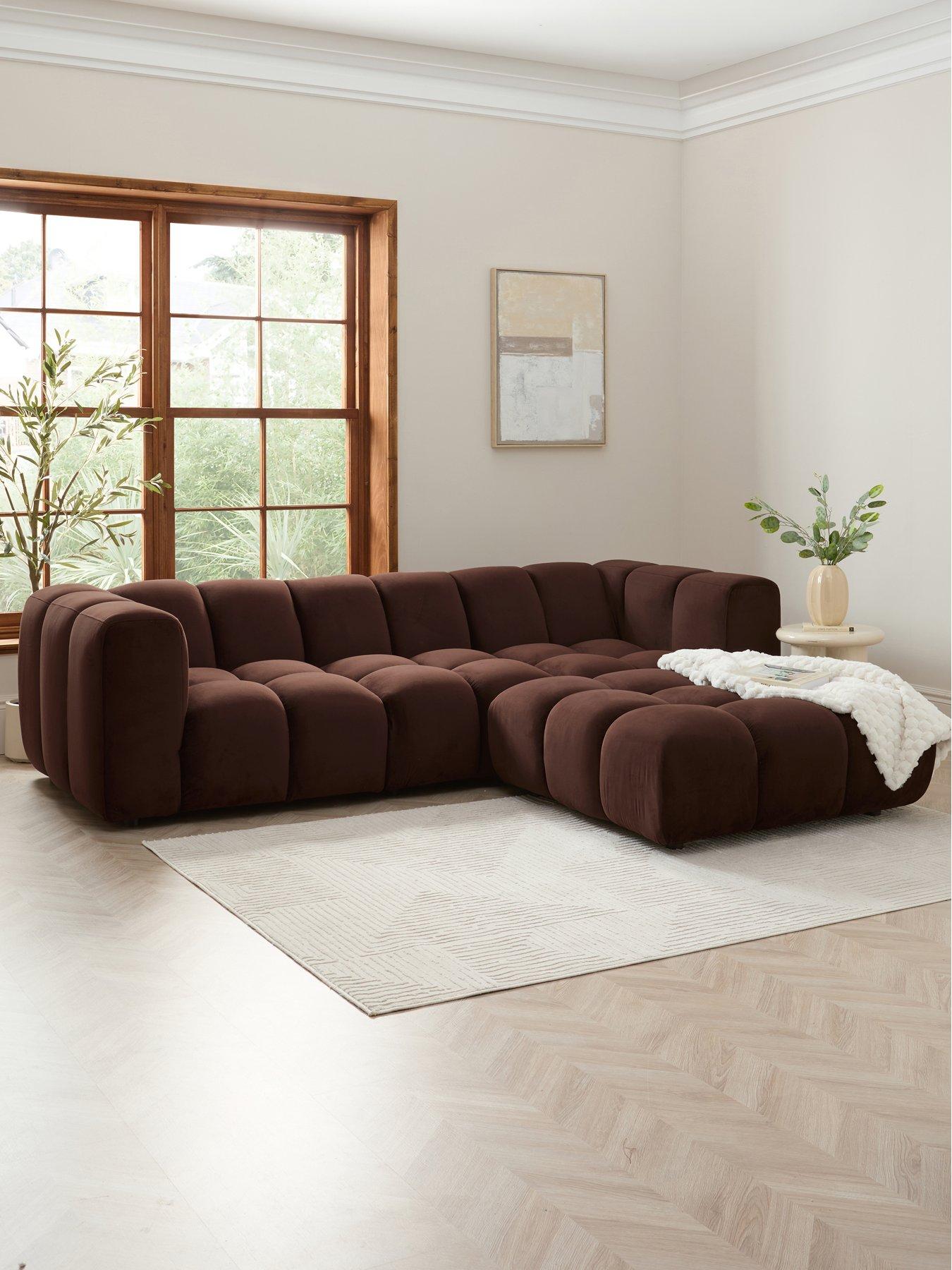 Image 1 of 7 of Michelle Keegan Home Odyssey Large Modular Sofa + Footstool (Buy &amp; SAVE!)