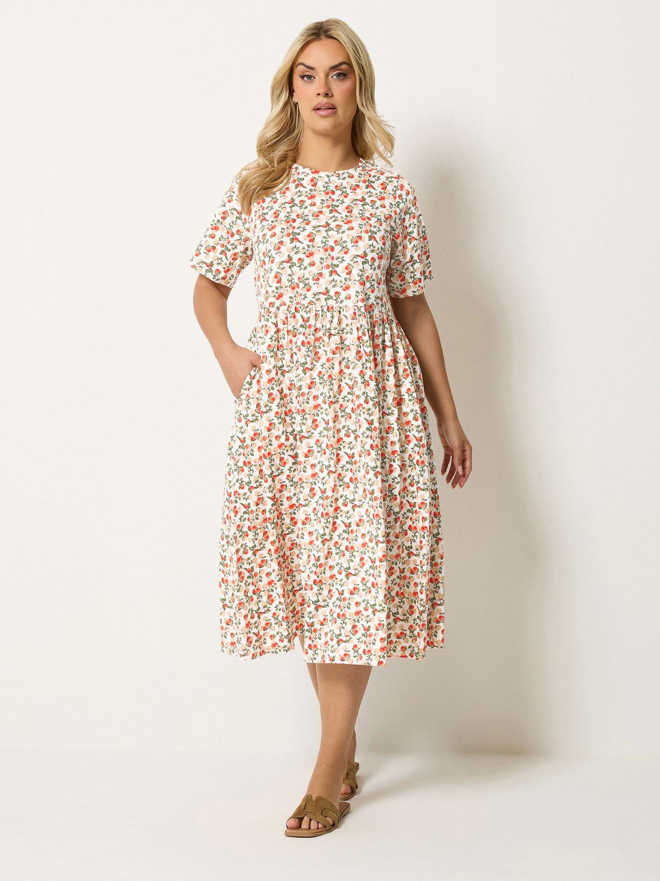 Yours Curve Throw On Smock Dress - White