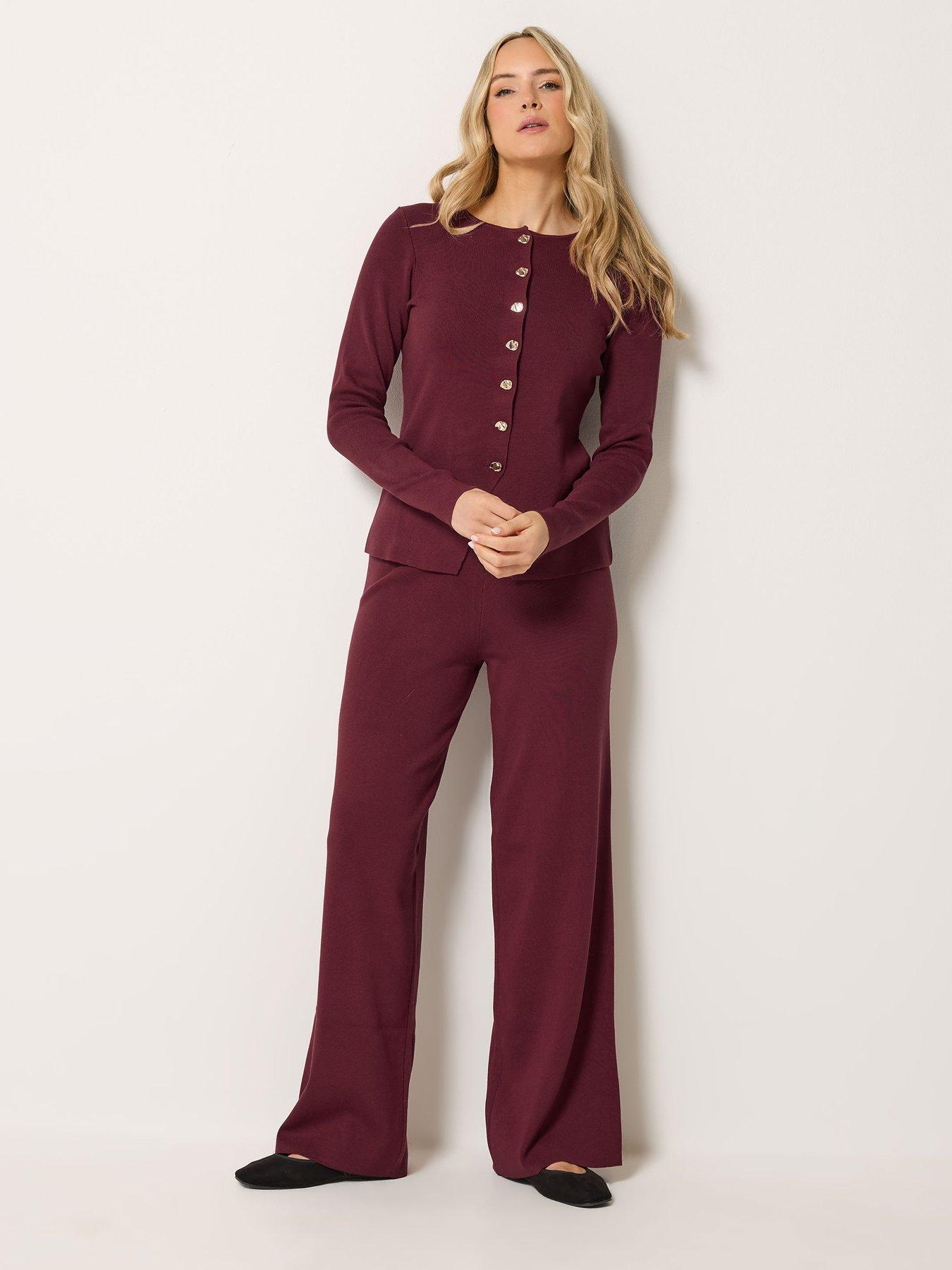 Image 3 of 4 of Long Tall Sally Tall Button Through Cardigan - Burgundy