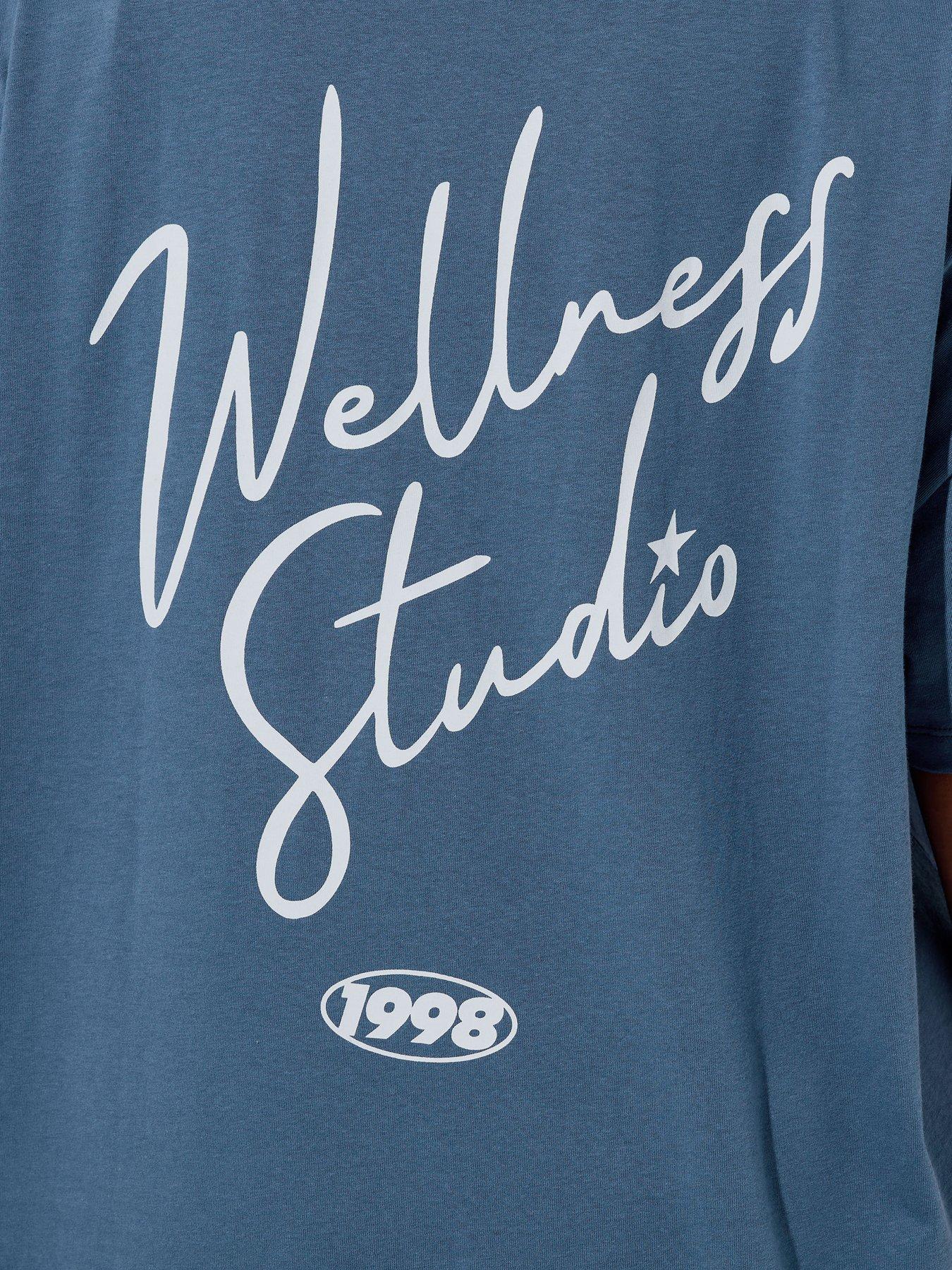 Image 4 of 4 of Yours Curve Wellness Studio Active T-Shirt - Blue
