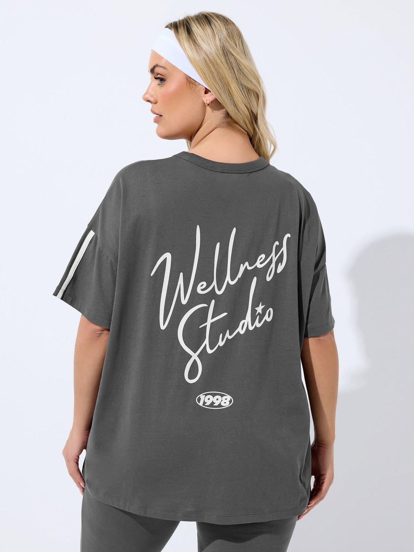 Image 2 of 4 of Yours Curve Wellness Studio Active T-Shirt - Grey