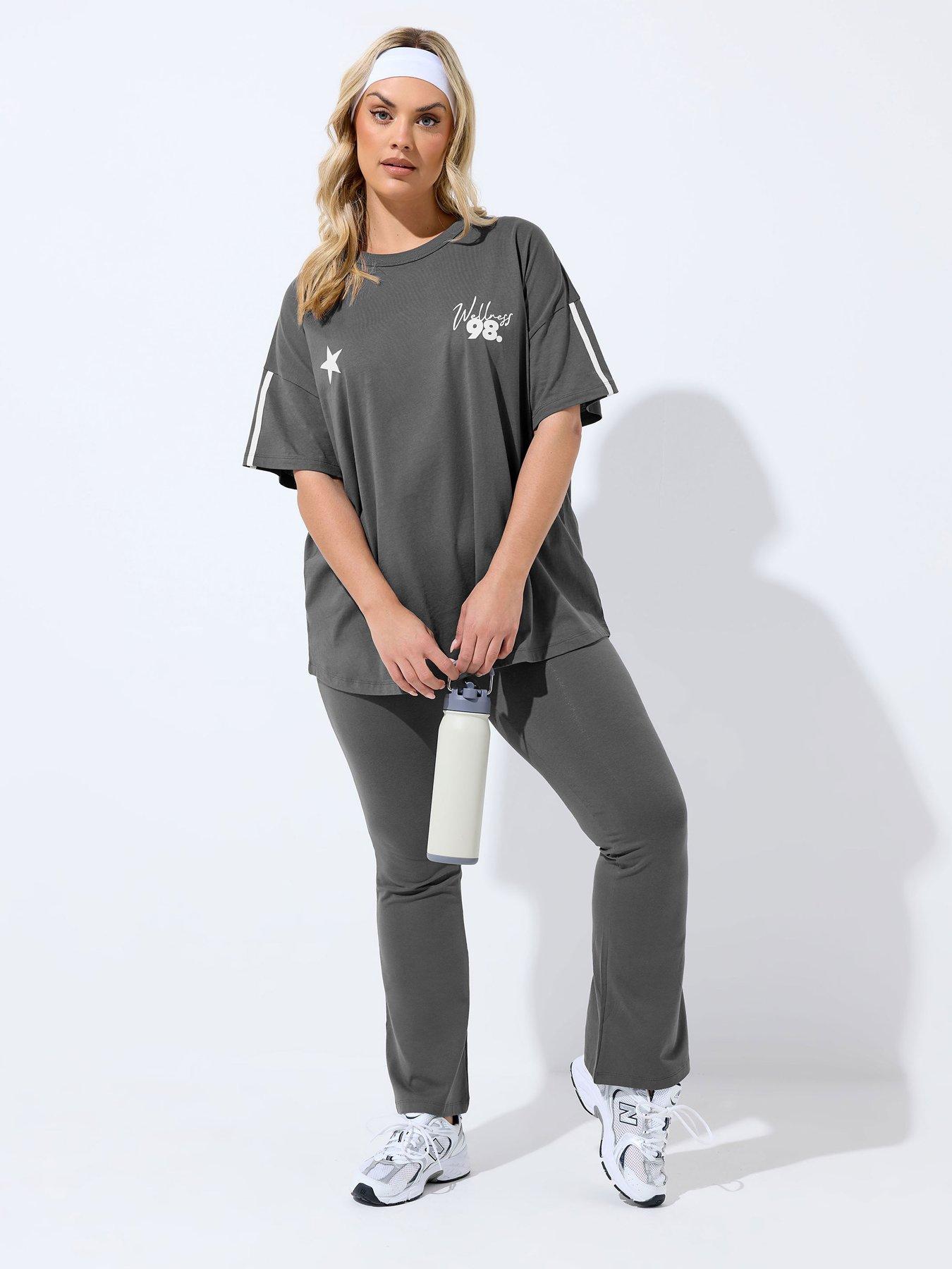 Image 3 of 4 of Yours Curve Wellness Studio Active T-Shirt - Grey