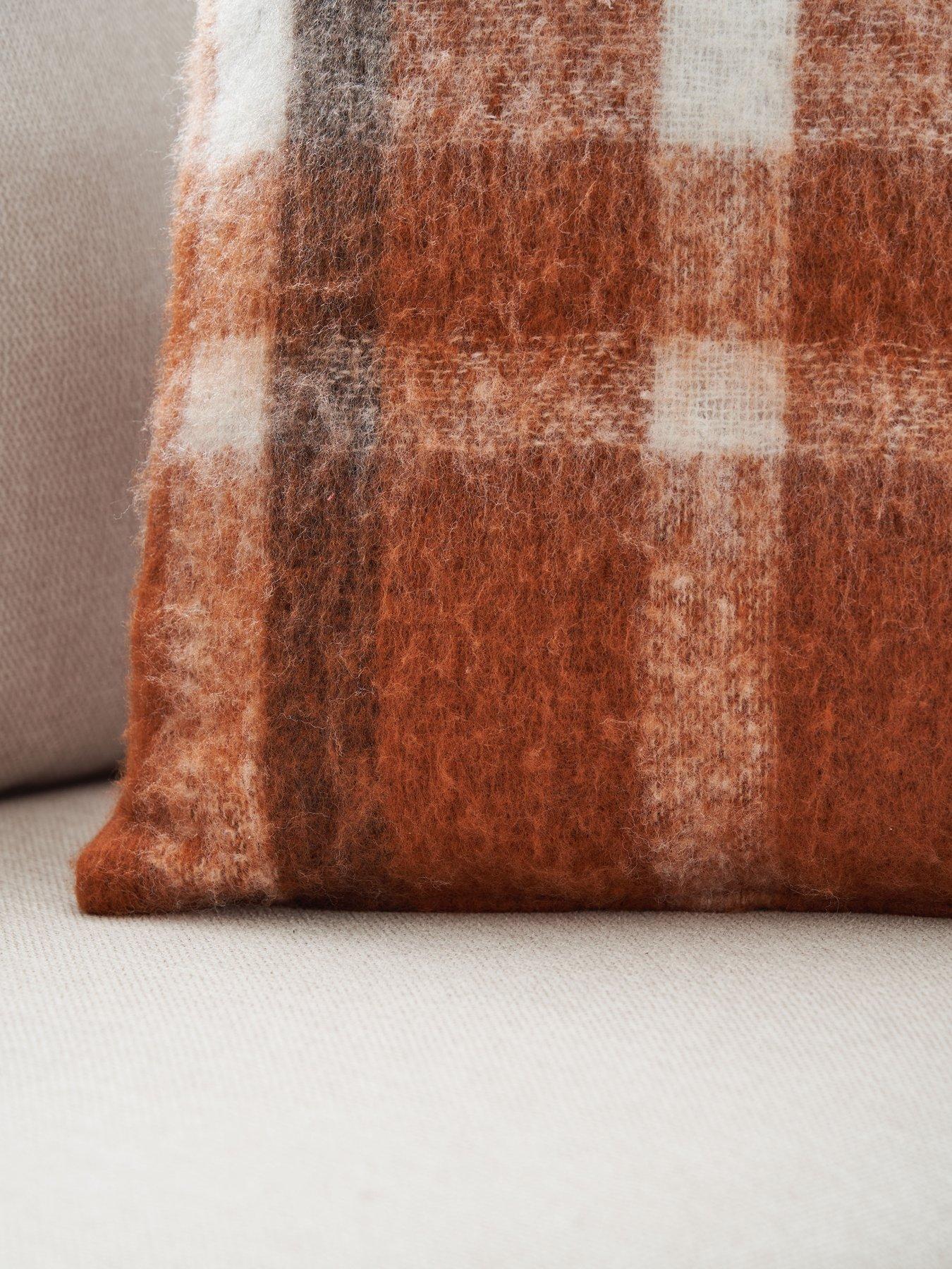 Image 3 of 6 of The Very Collection Large Check Faux Mohair Cushion