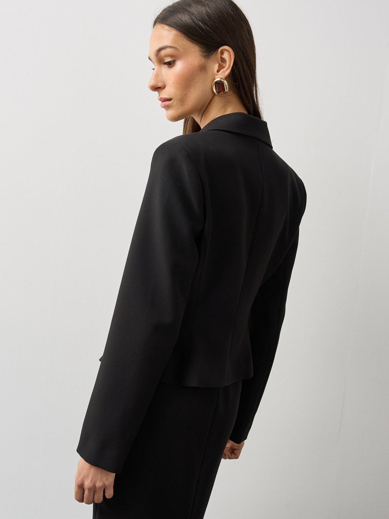 Image 3 of 7 of Michelle Keegan Womens Sculpted Single Breasted Co Ord&nbsp;Blazer - Black
