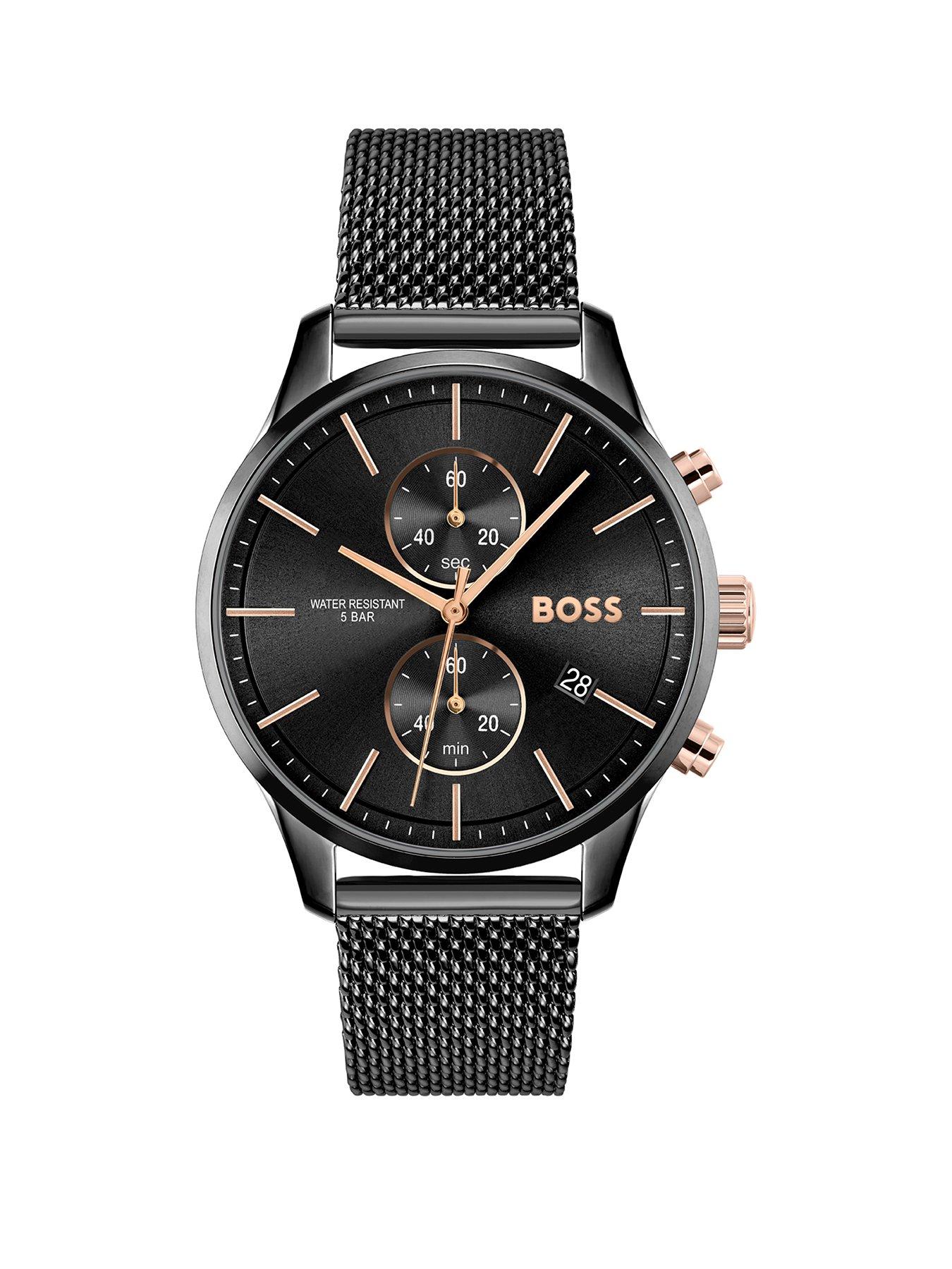 BOSS Men's 42mm Chronograph Quartz Watch Associate Collection with Stainless Steel Bracelet in Link or Mesh, Date Function, 2 Sub-Dials, 5ATM Water Resistance - Image 4