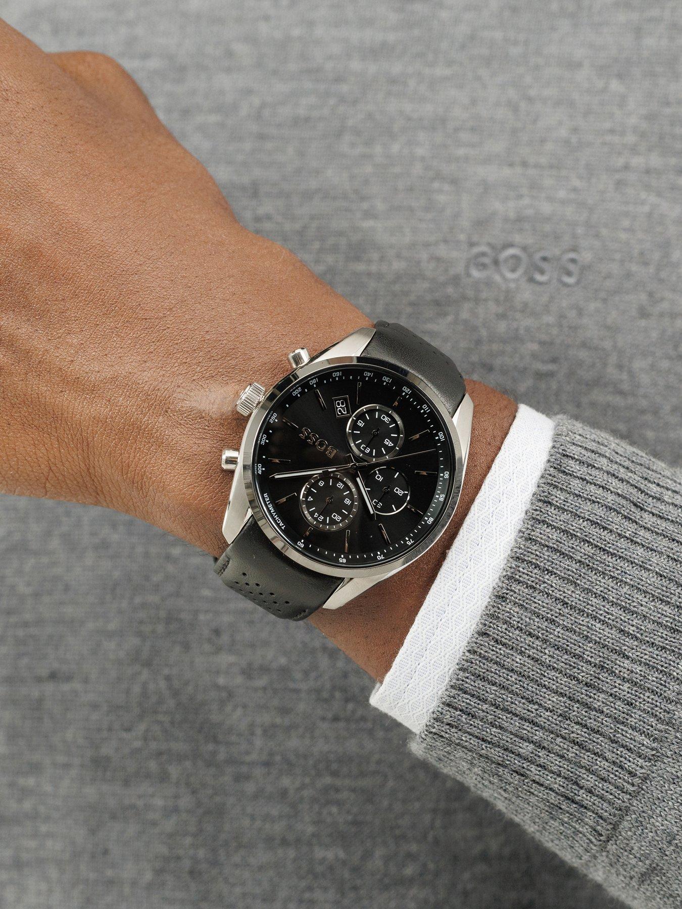 Image 4 of 7 of BOSS Gents BOSS Grand Prix 44 leather strap Watch