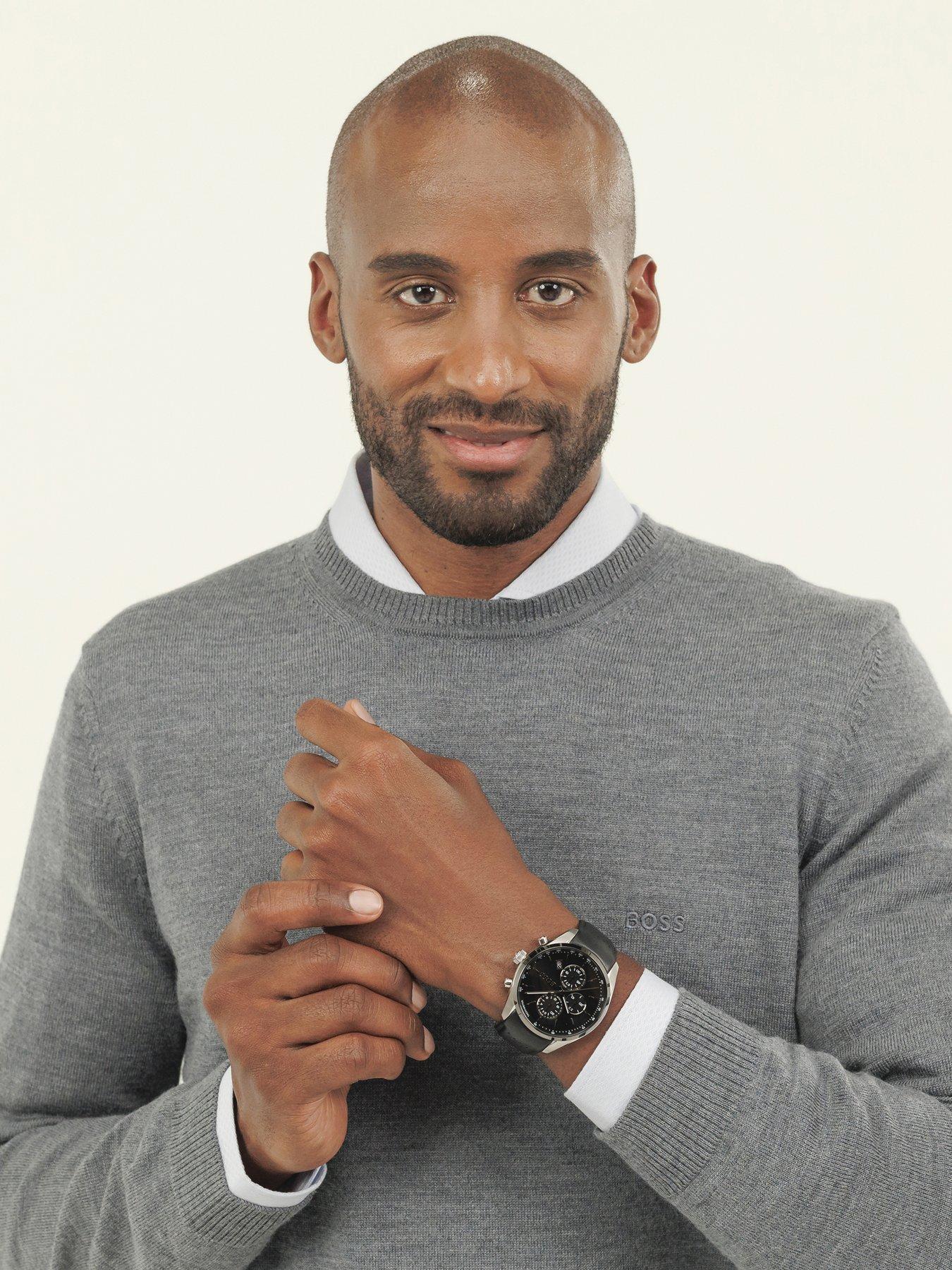 Image 5 of 7 of BOSS Gents BOSS Grand Prix 44 leather strap Watch