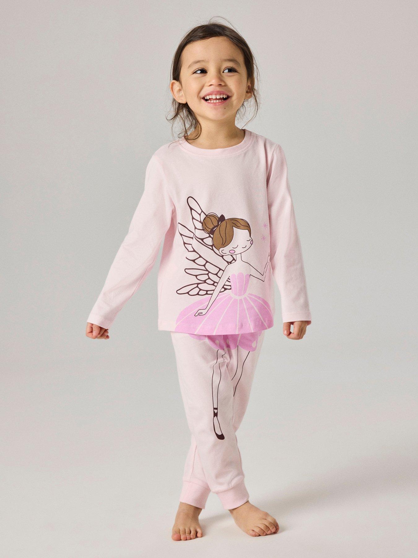 Image 1 of 7 of Name It Mini Girls Ballerina Pyjamas - Pink