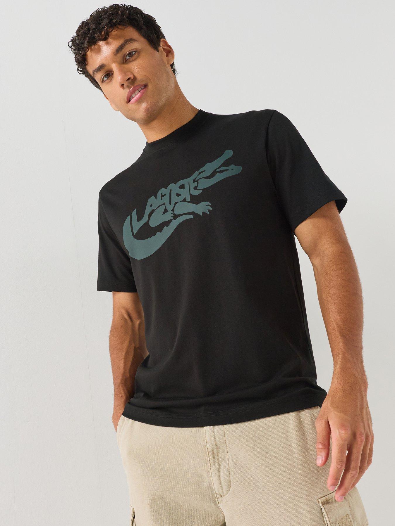 Lacoste Mid Weight Croc Script T-Shirt - Black