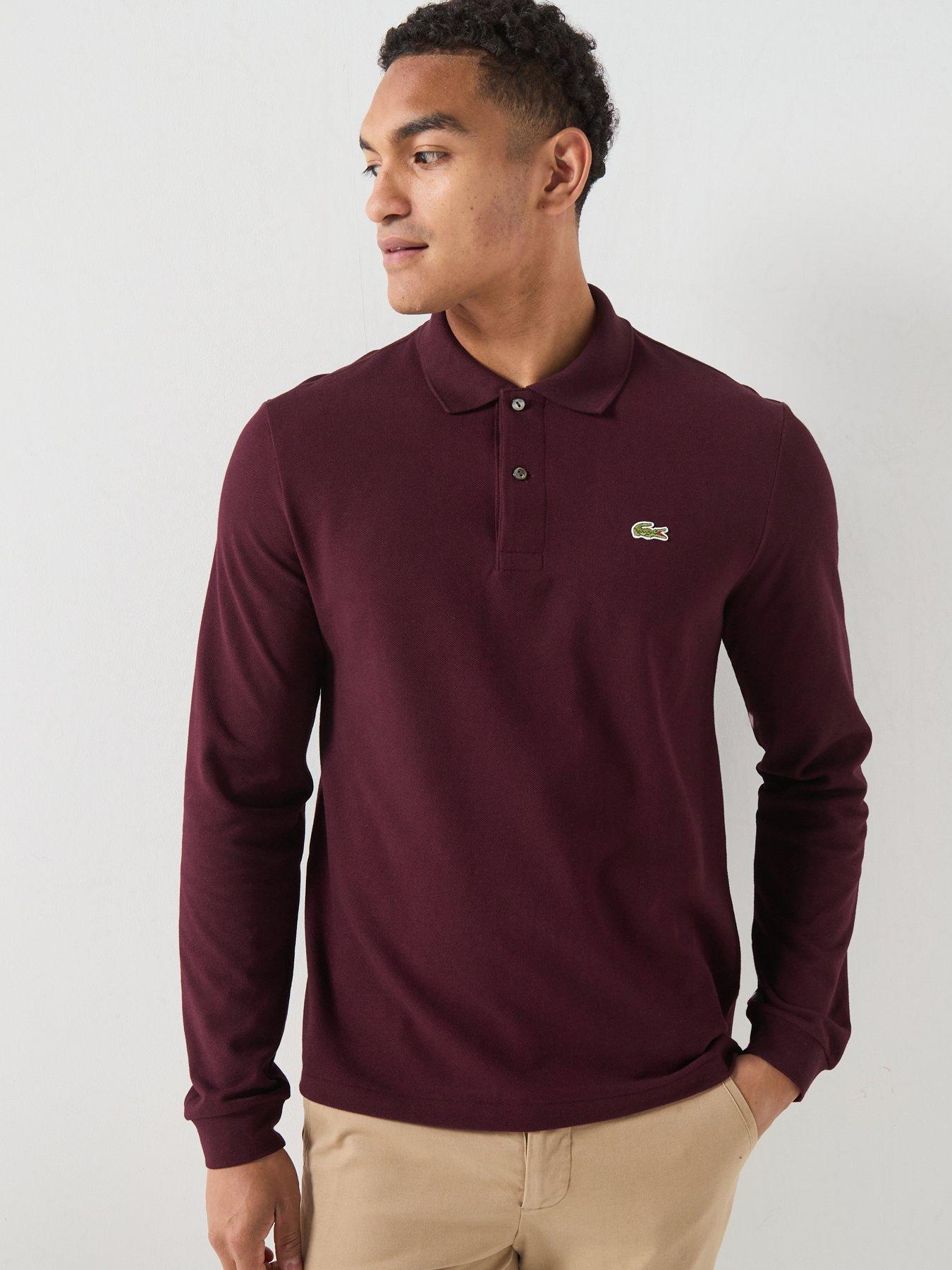 Lacoste Men's Long Sleeve Piqué Polo Shirt - Dark Red