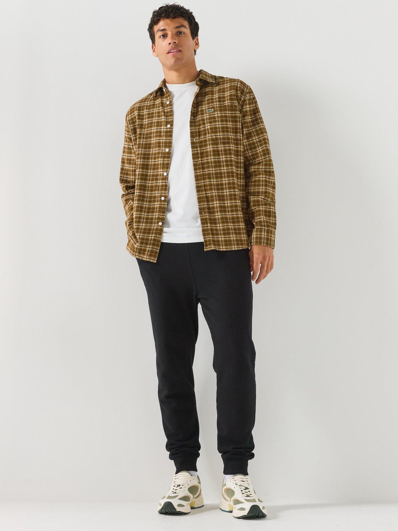 Image 3 of 5 of Lacoste Large Check Flannel Shirt - Brown