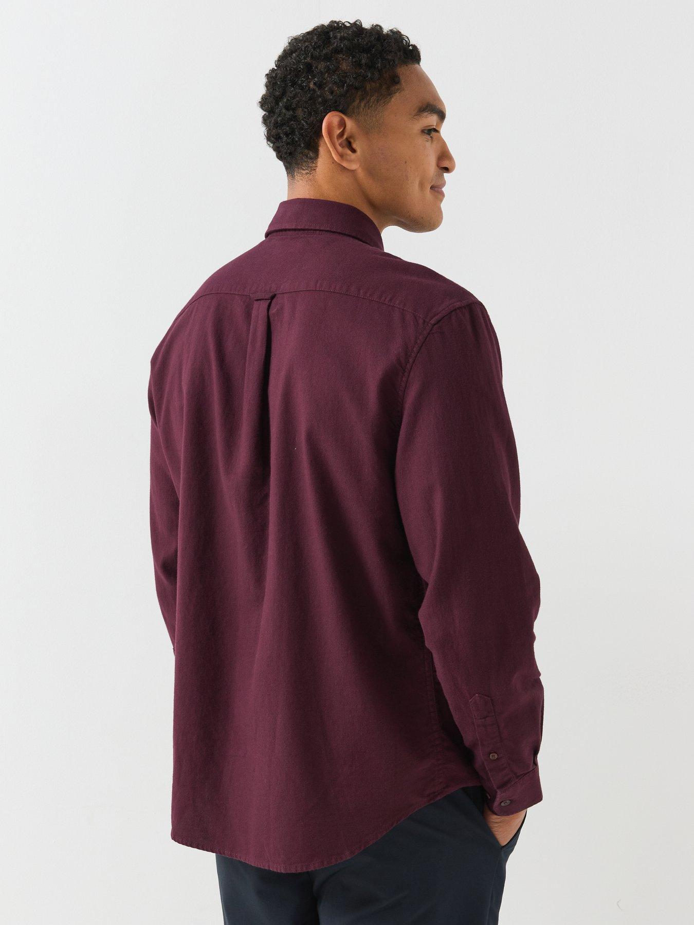 Image 2 of 6 of Lacoste Cotton Flannel Shirt - Dark Red