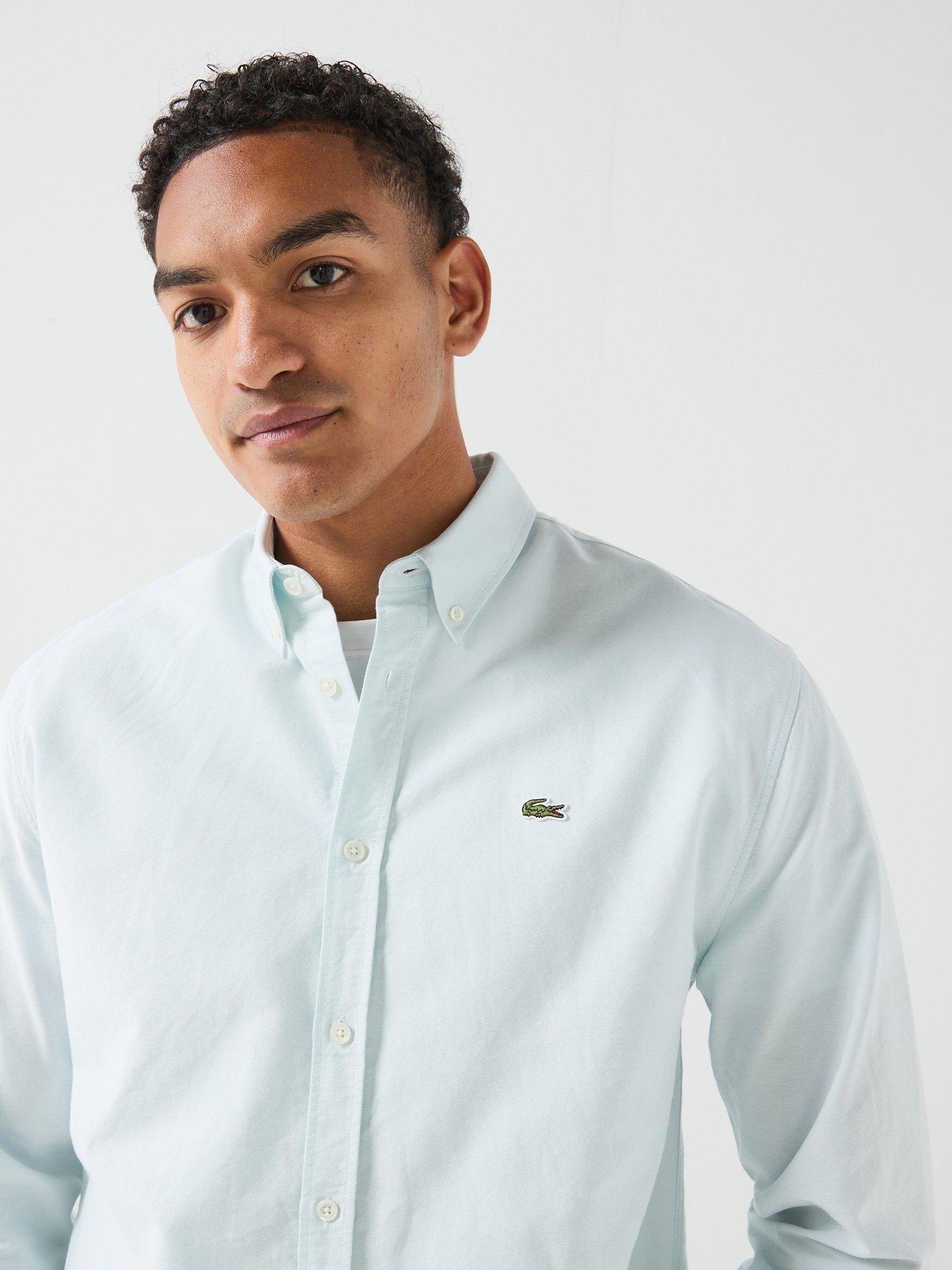 Image 5 of 6 of Lacoste Long Sleeve Oxford Shirt - Light Blue