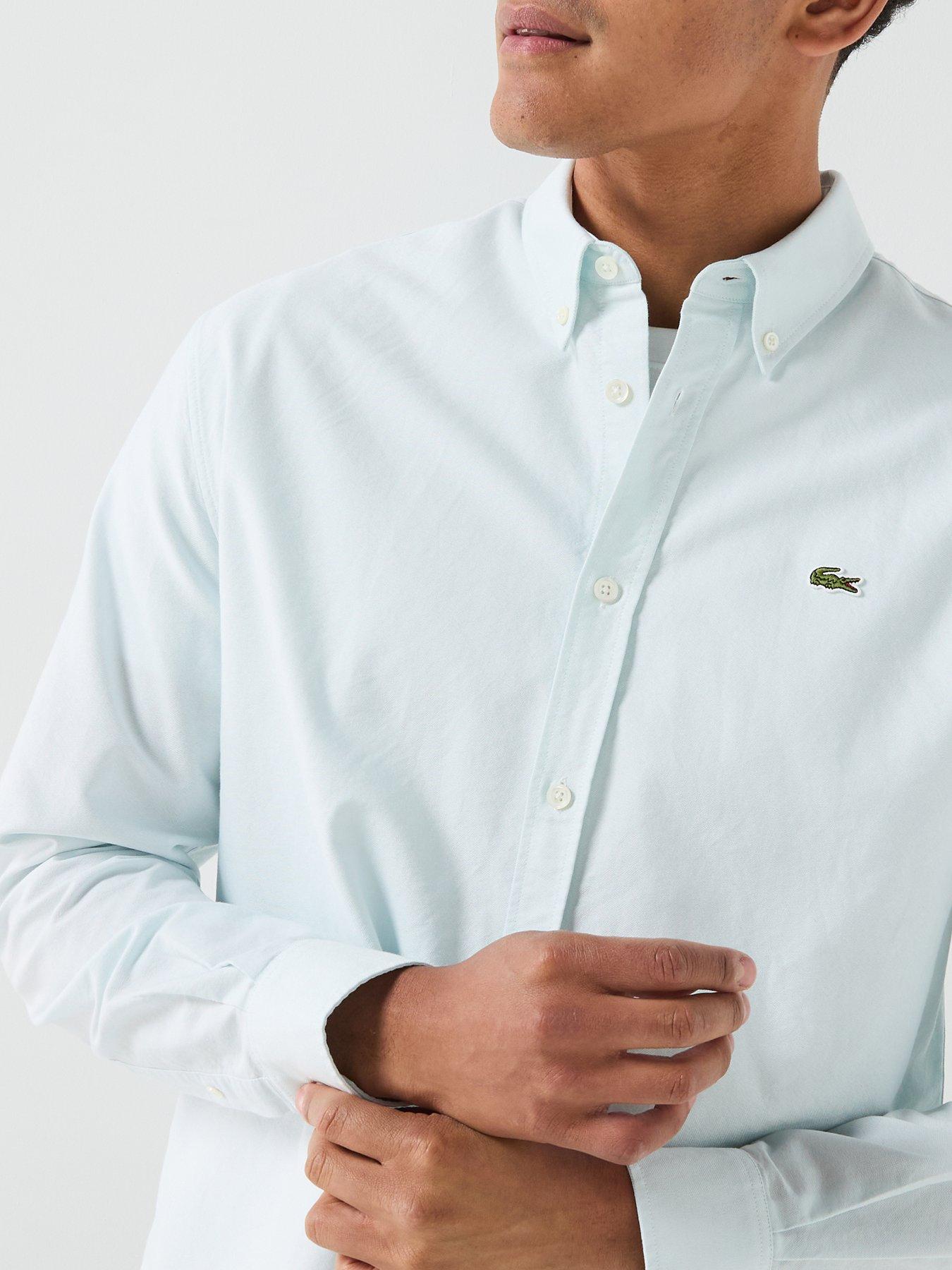 Image 6 of 6 of Lacoste Long Sleeve Oxford Shirt - Light Blue