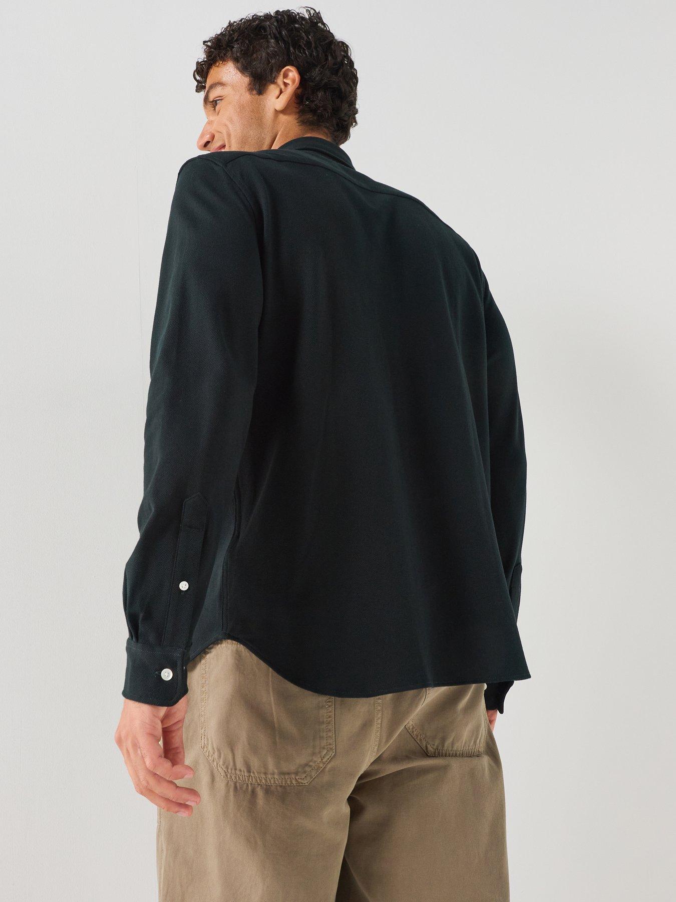 Image 2 of 5 of Lacoste Slim Fit Long Sleeve Pique Shirt - Green
