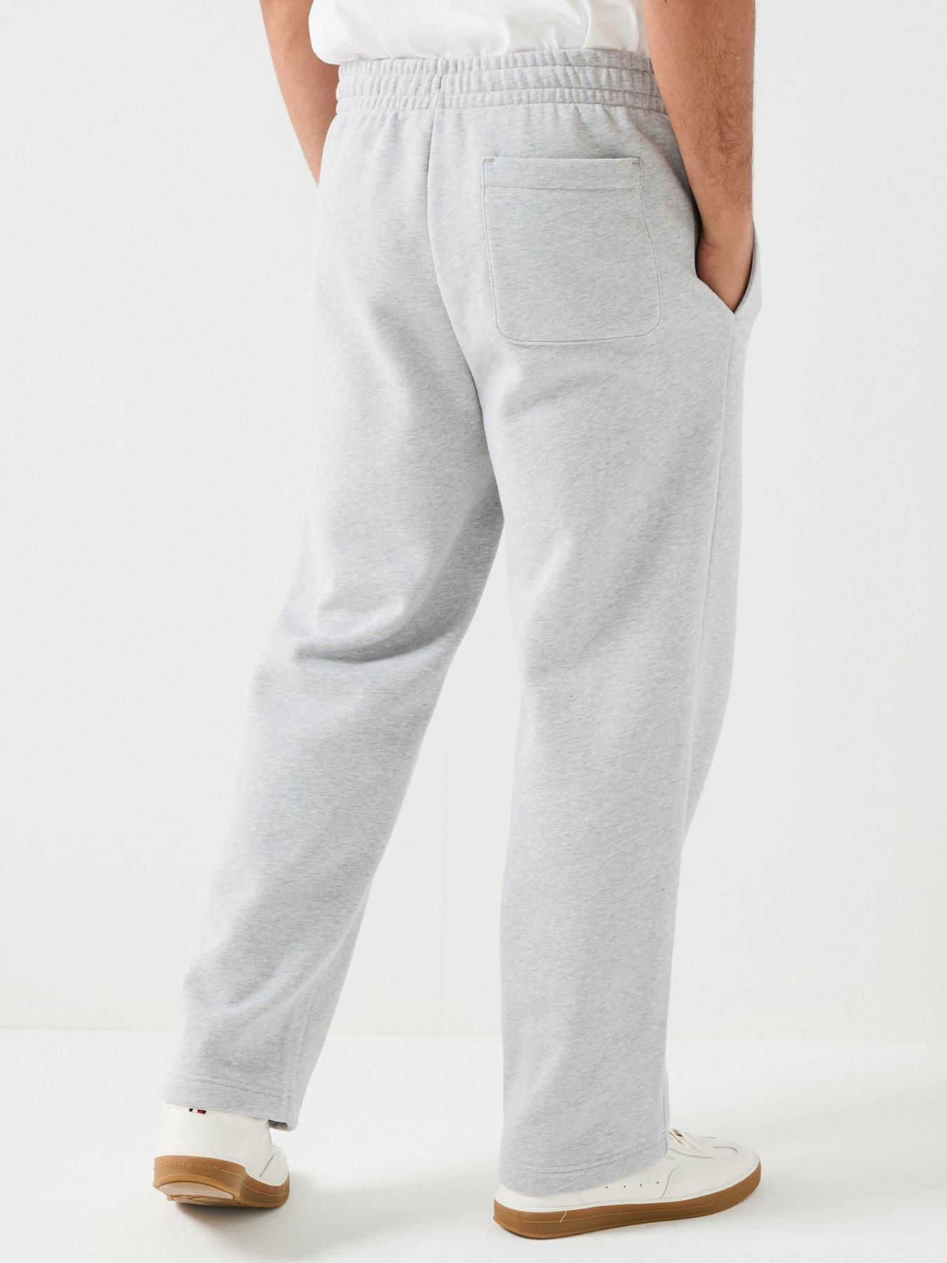 Image 2 of 6 of Lacoste Relaxed Fit Brushed Fleece Open Hem Joggers - Light Grey