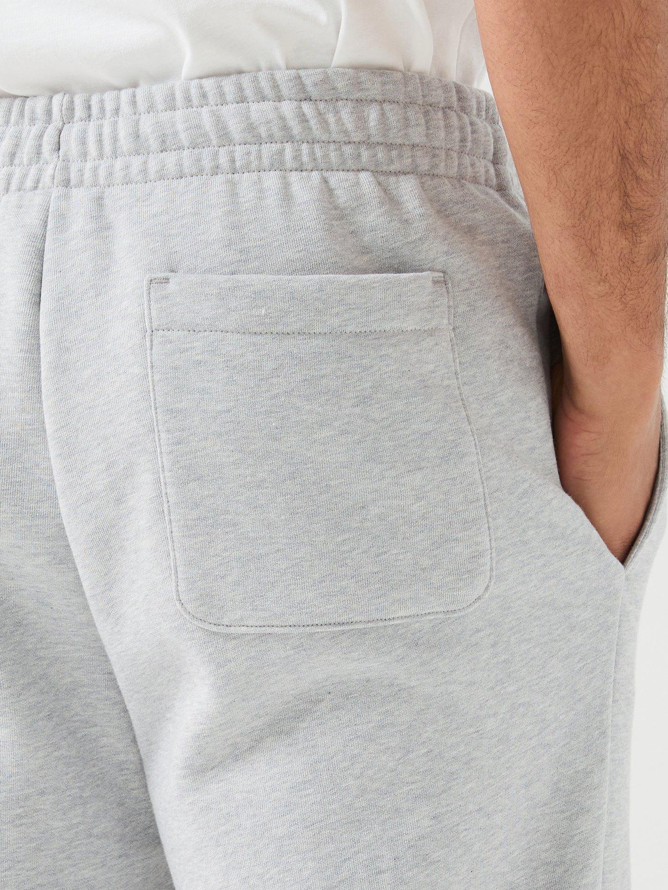 Image 4 of 6 of Lacoste Relaxed Fit Brushed Fleece Open Hem Joggers - Light Grey