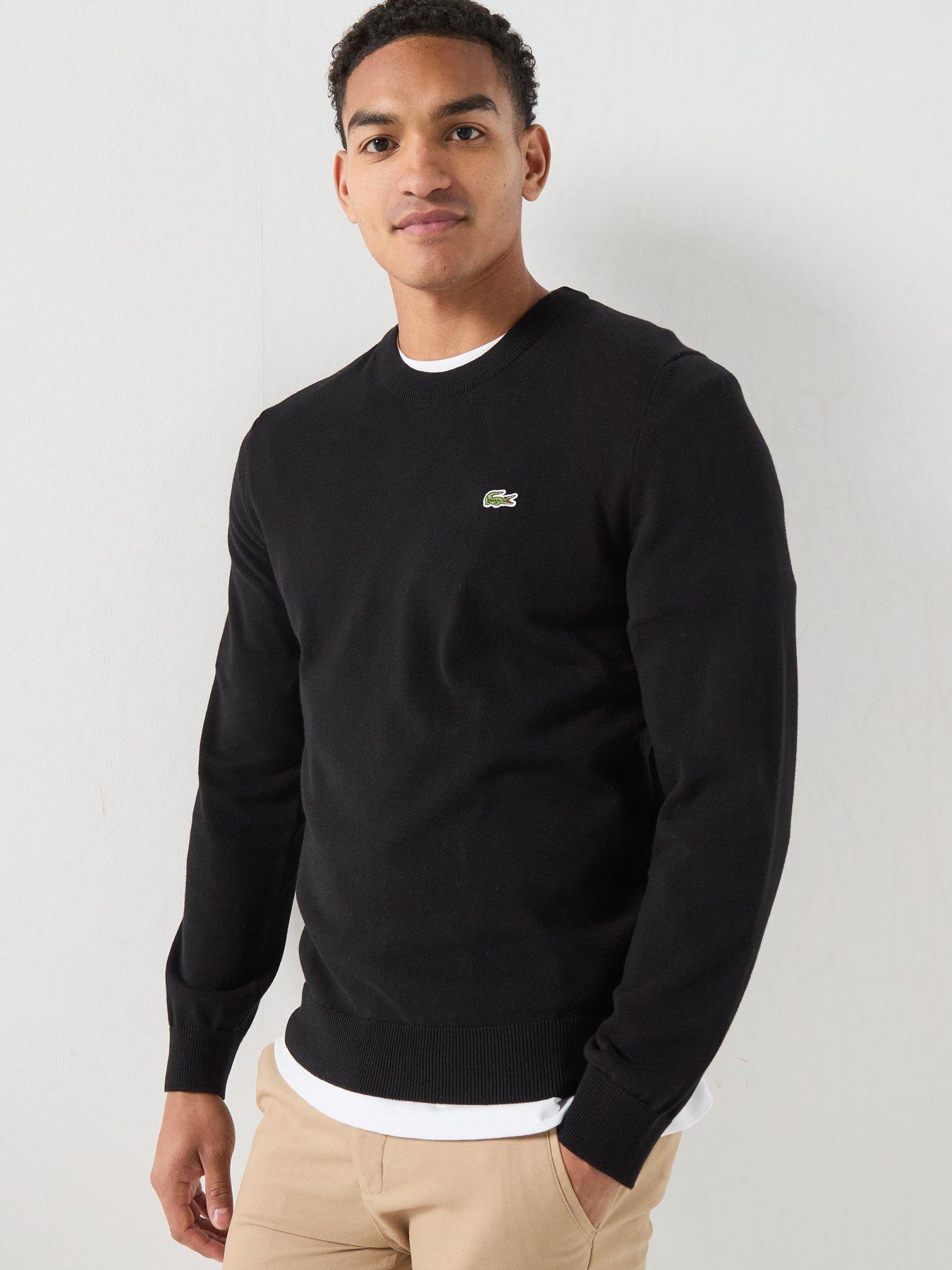 Lacoste Crew Neck Cotton Knitted Jumper - Black