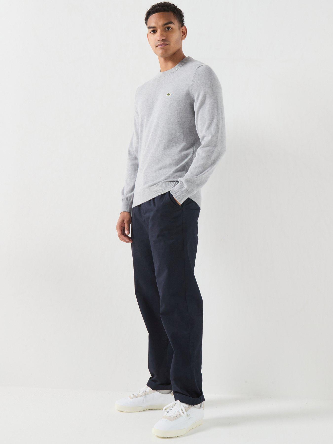 Image 3 of 4 of Lacoste Crew Neck Cotton Knitted Jumper - Grey