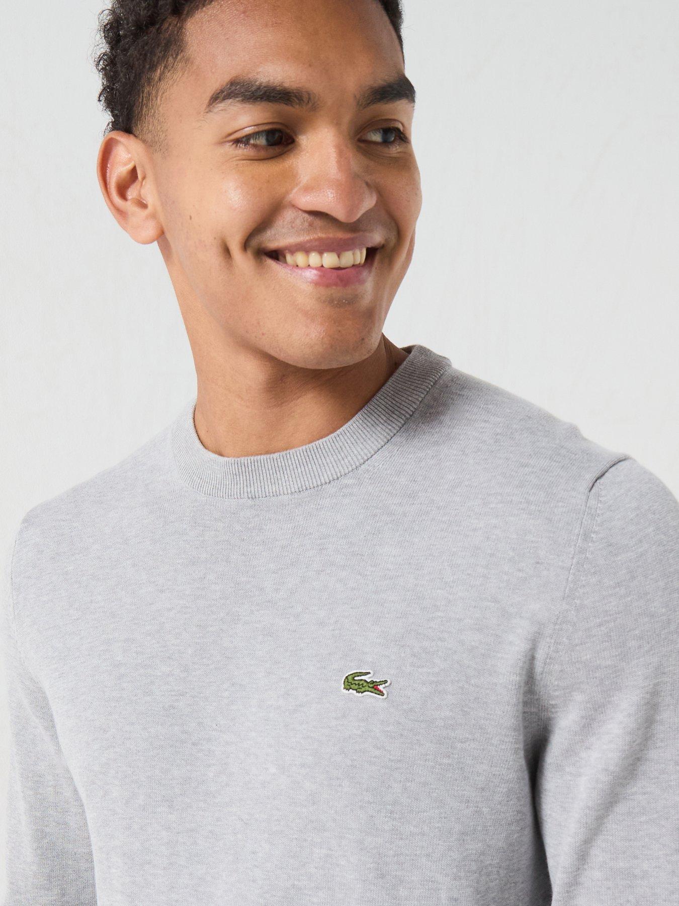 Image 4 of 4 of Lacoste Crew Neck Cotton Knitted Jumper - Grey