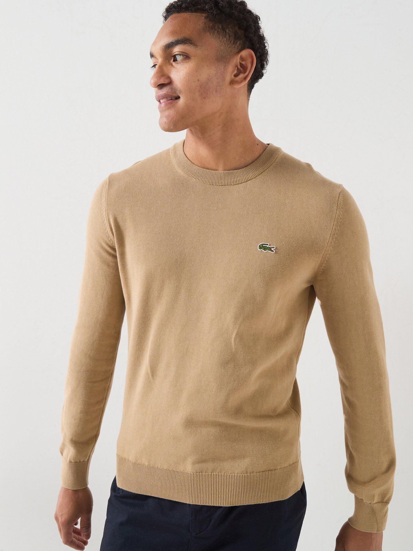 Image 1 of 5 of Lacoste Crew Neck Cotton Knitted Jumper - Brown