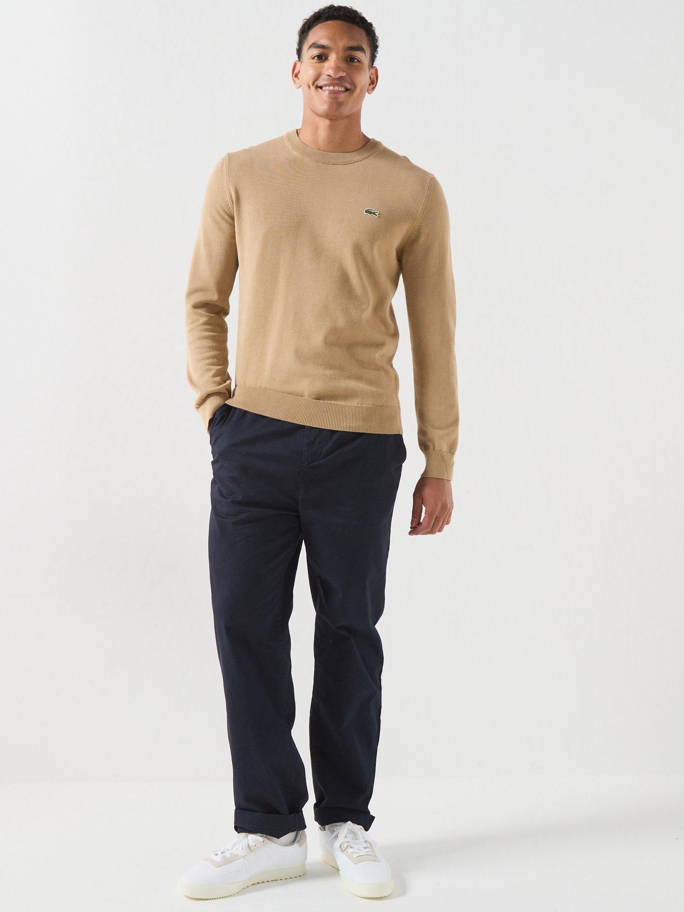 Image 3 of 5 of Lacoste Crew Neck Cotton Knitted Jumper - Brown