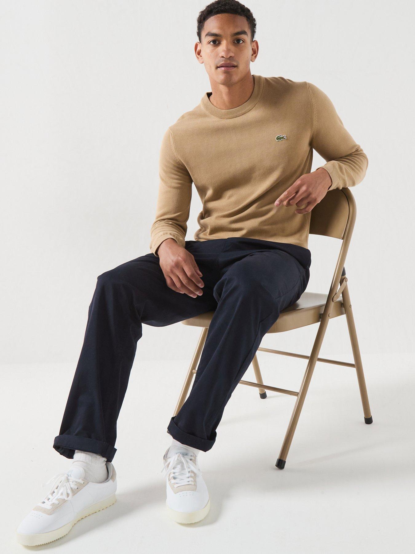 Image 4 of 5 of Lacoste Crew Neck Cotton Knitted Jumper - Brown