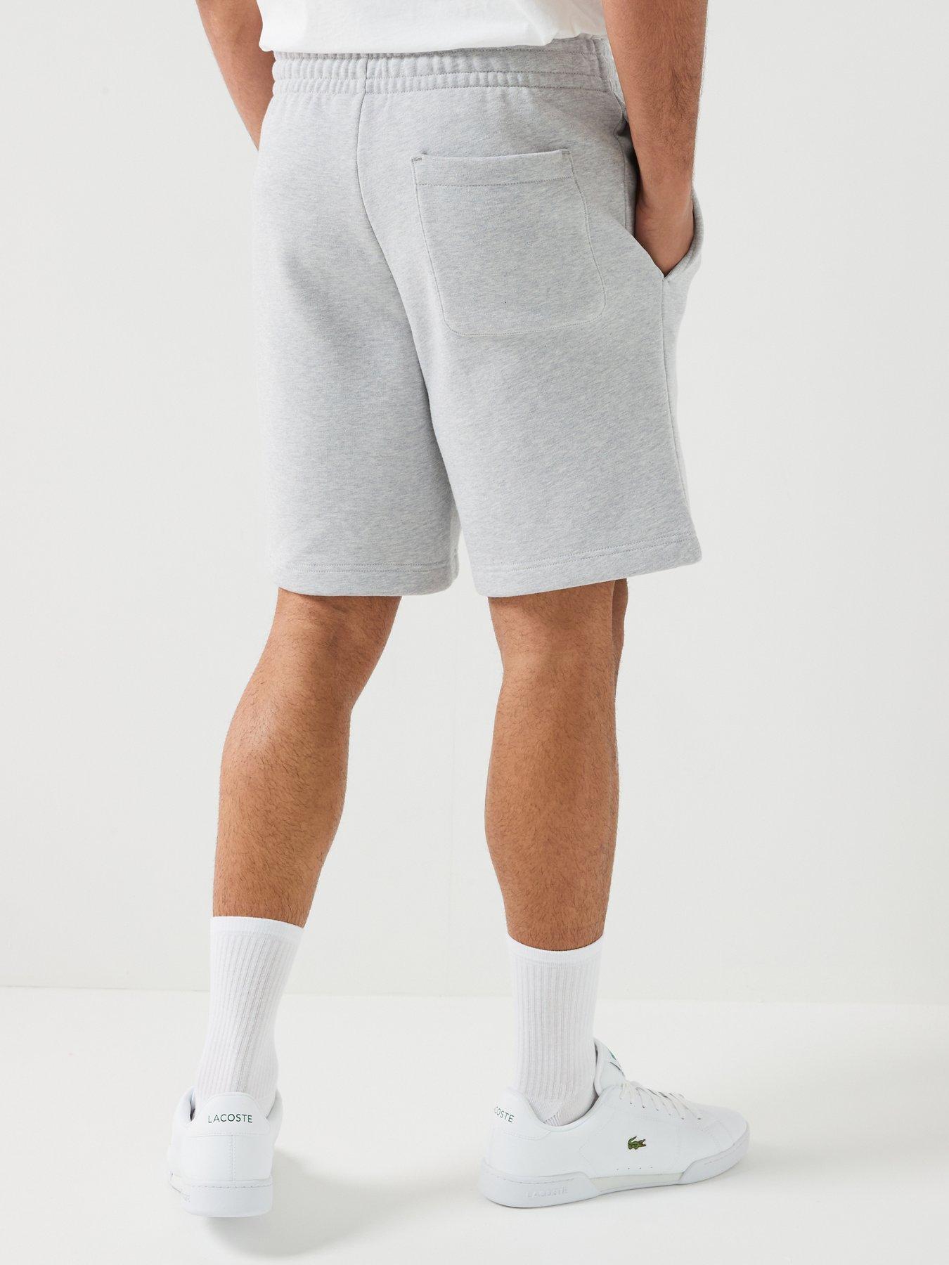 Image 2 of 6 of Lacoste Brushed Fleece Jersey Shorts - Light Grey
